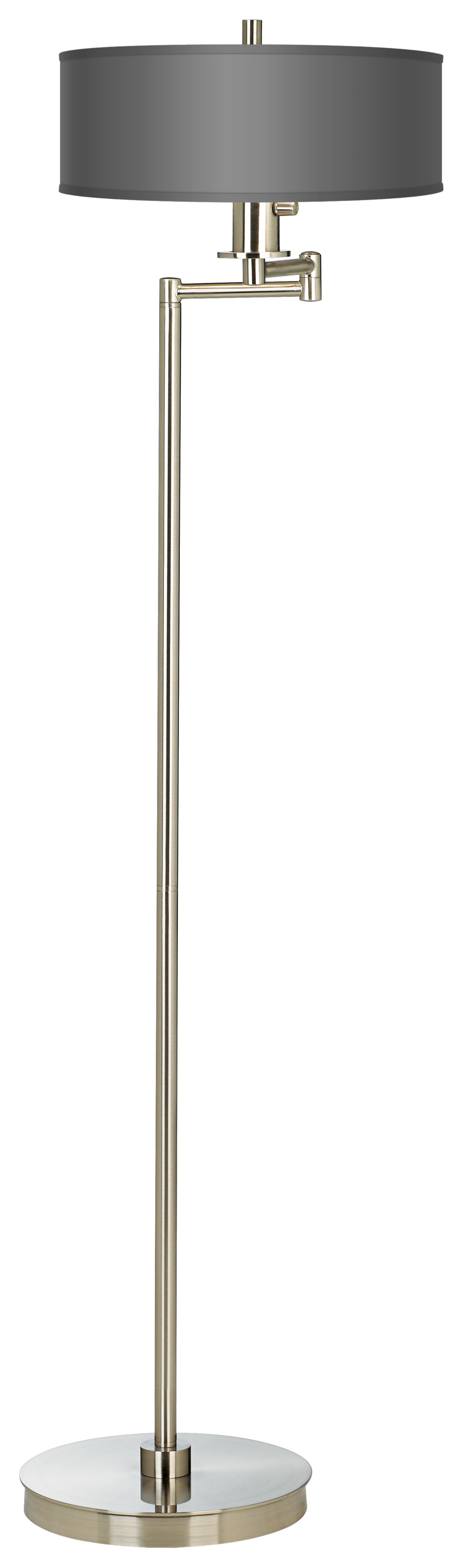 Energy Efficient Brushed Steel Swing Arm Floor Lamp