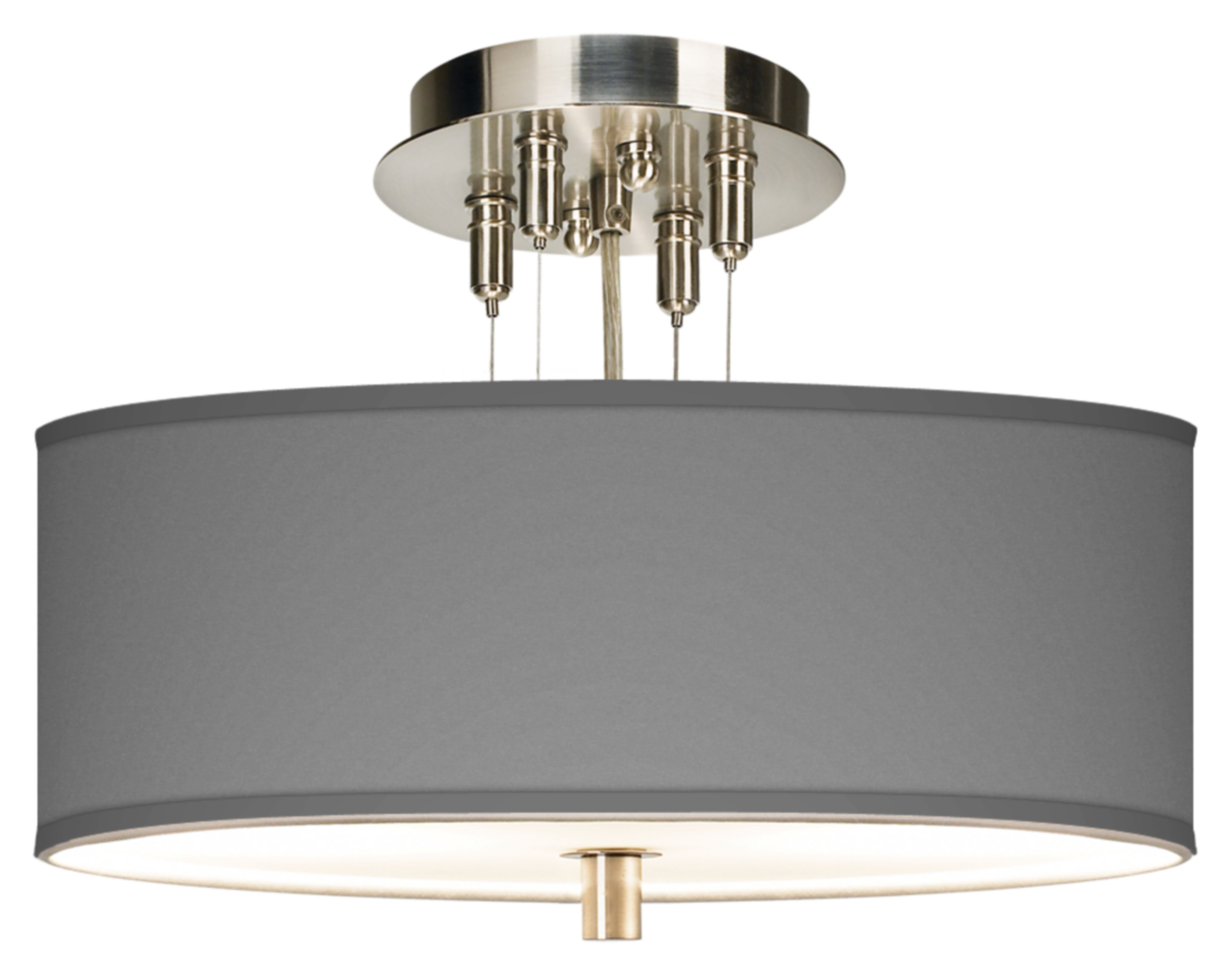 Brushed Steel 14" Wide Semi-Flushmount Ceiling Light