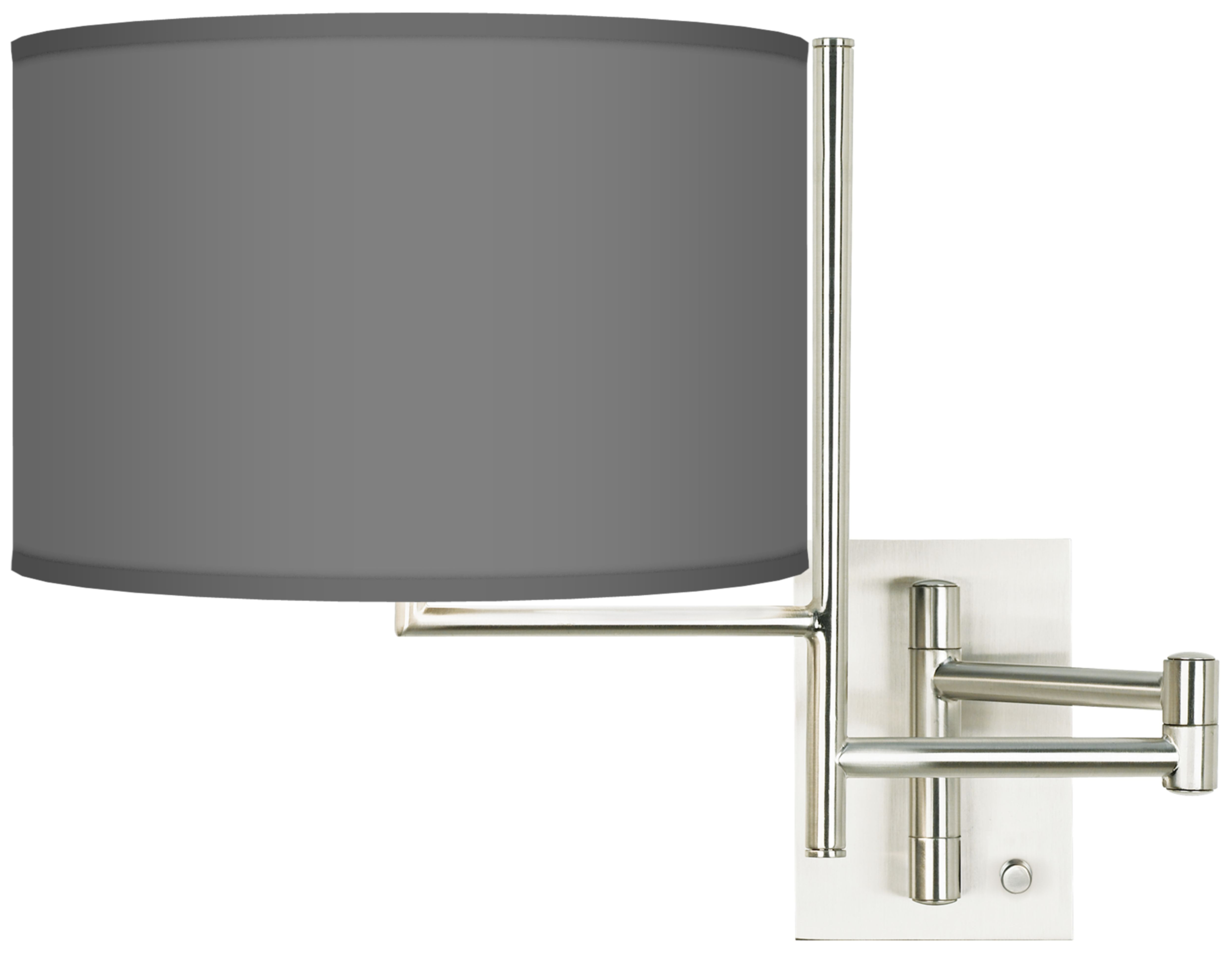 Brushed Steel Finish Plug-In Swing Arm Wall Light