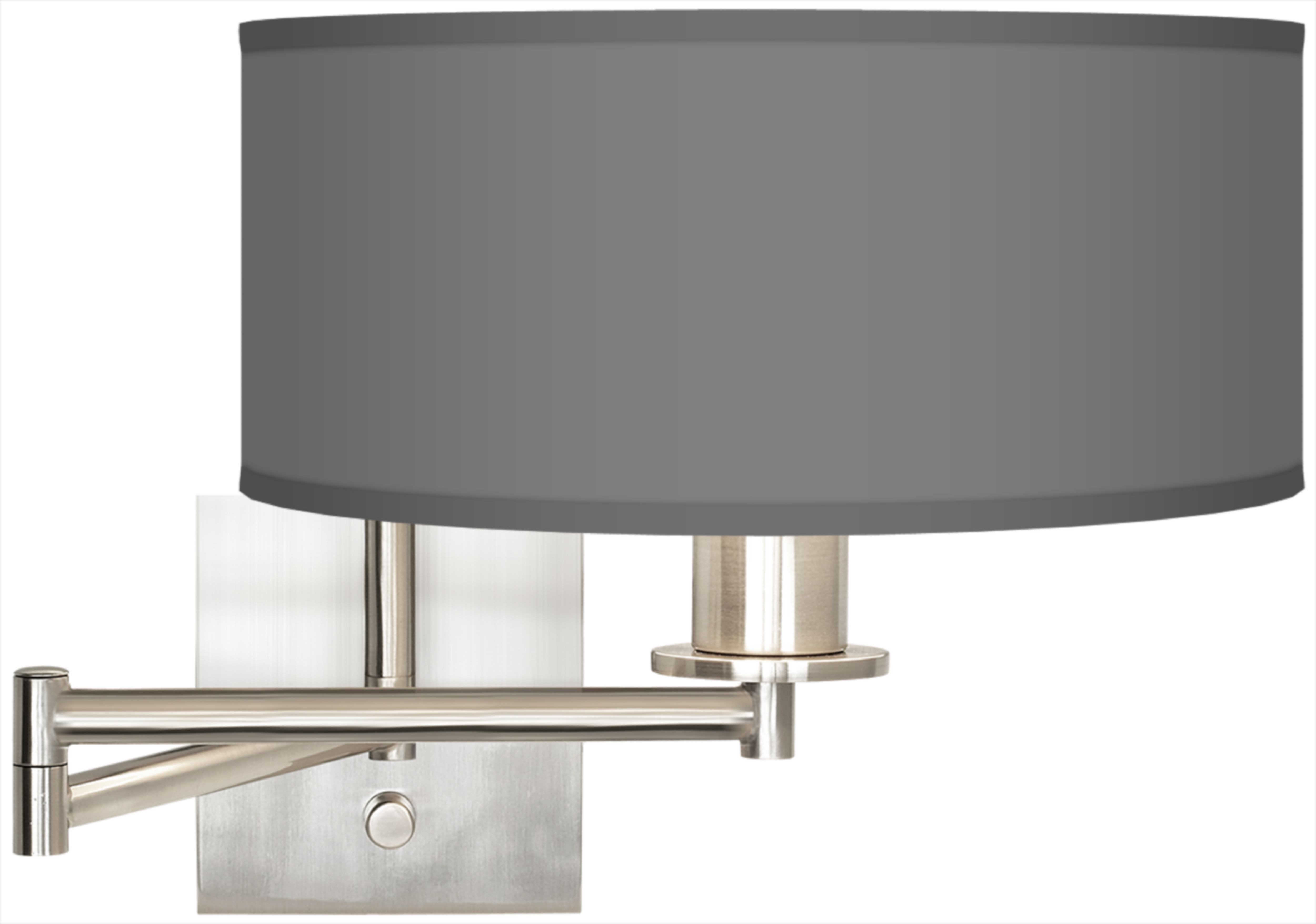 Brushed Steel Plug-In Swing Arm Wall Light