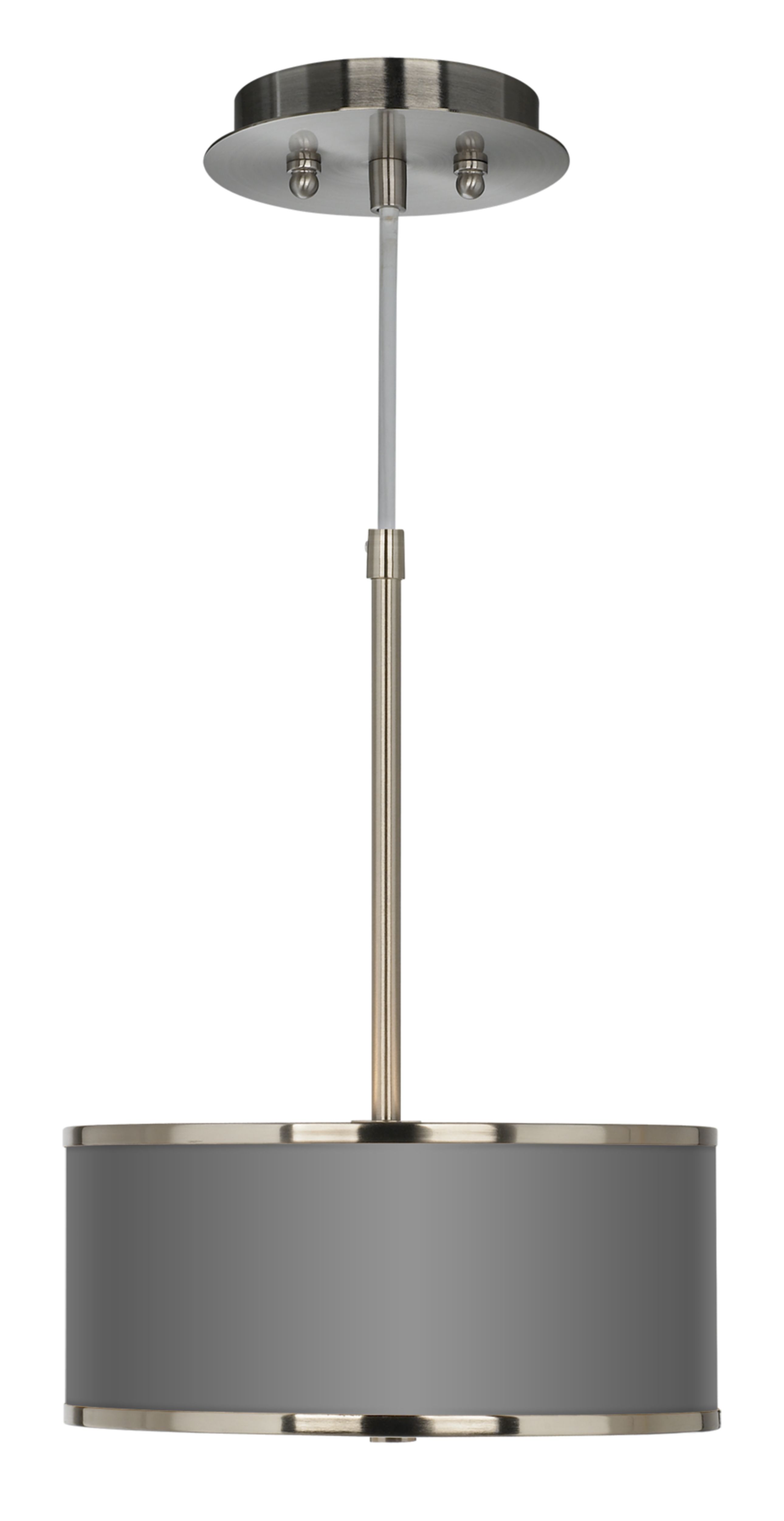 10 1/4" Wide Pendant Light in Brushed Steel Finish