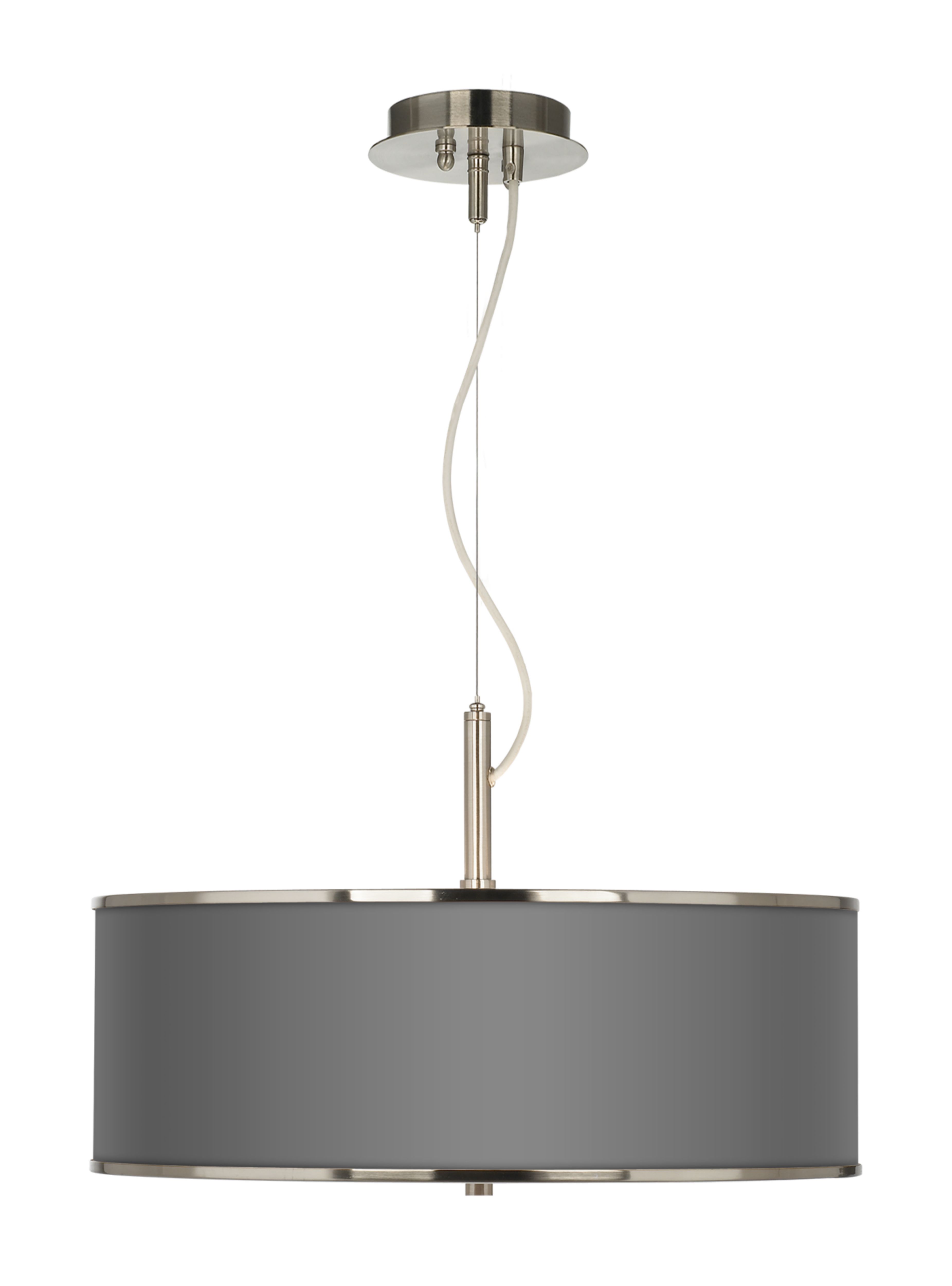20" Wide Pendant Light in Brushed Steel Finish