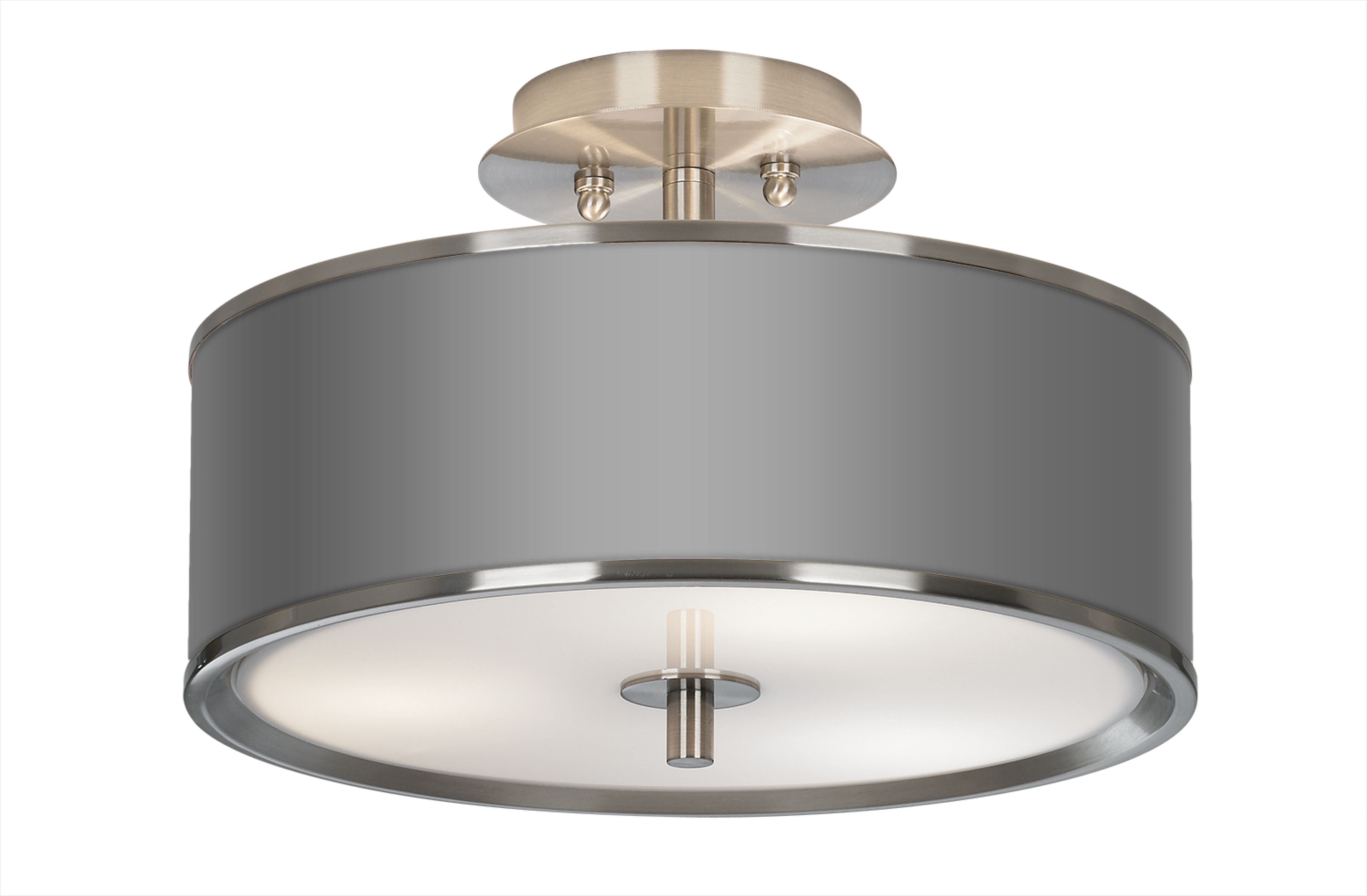 14" Wide Ceiling Light in Brushed Steel Finish