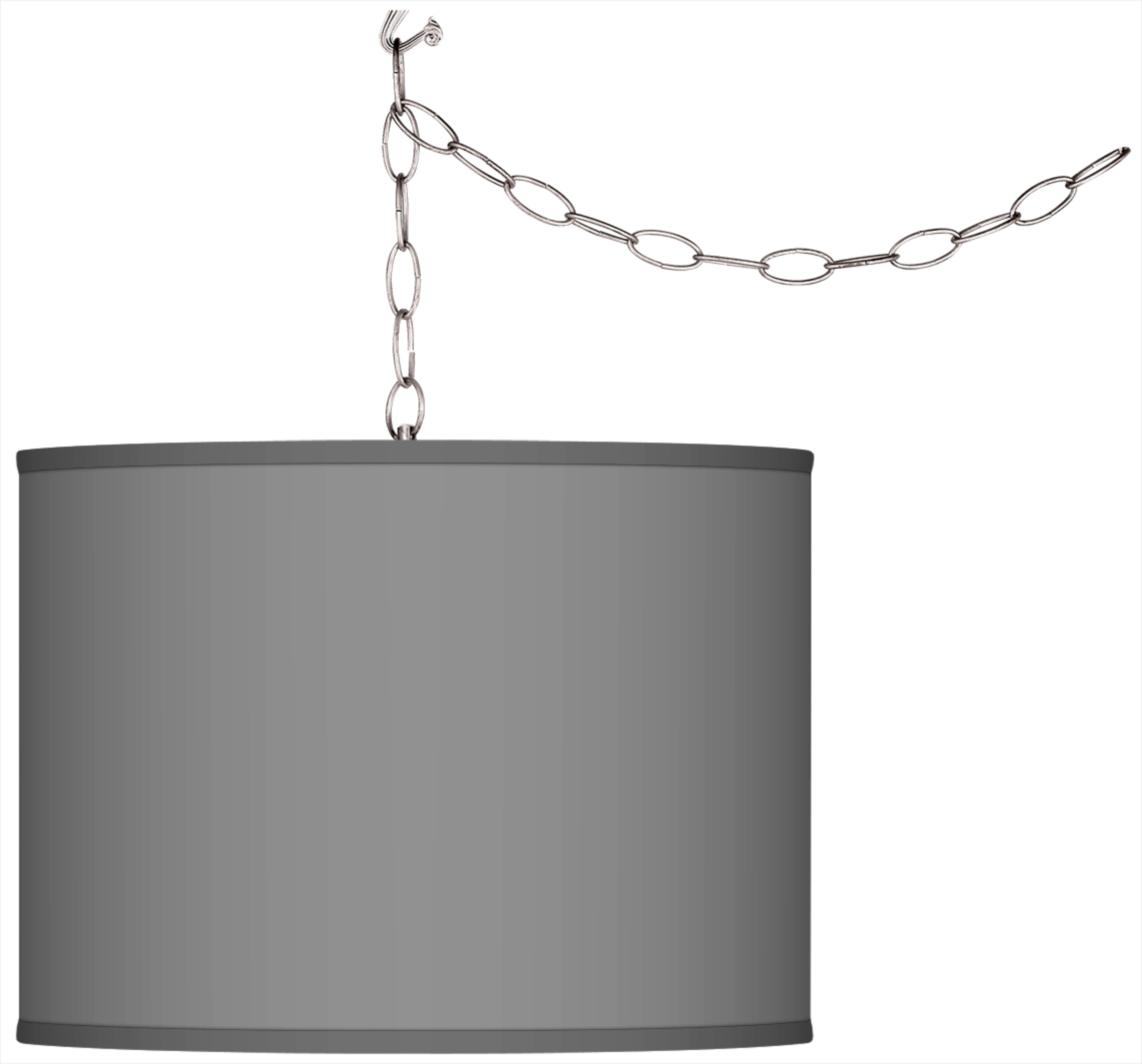 Giclee Glow Brushed Silver 13 1/2" Wide Plug-In Swag Pendant