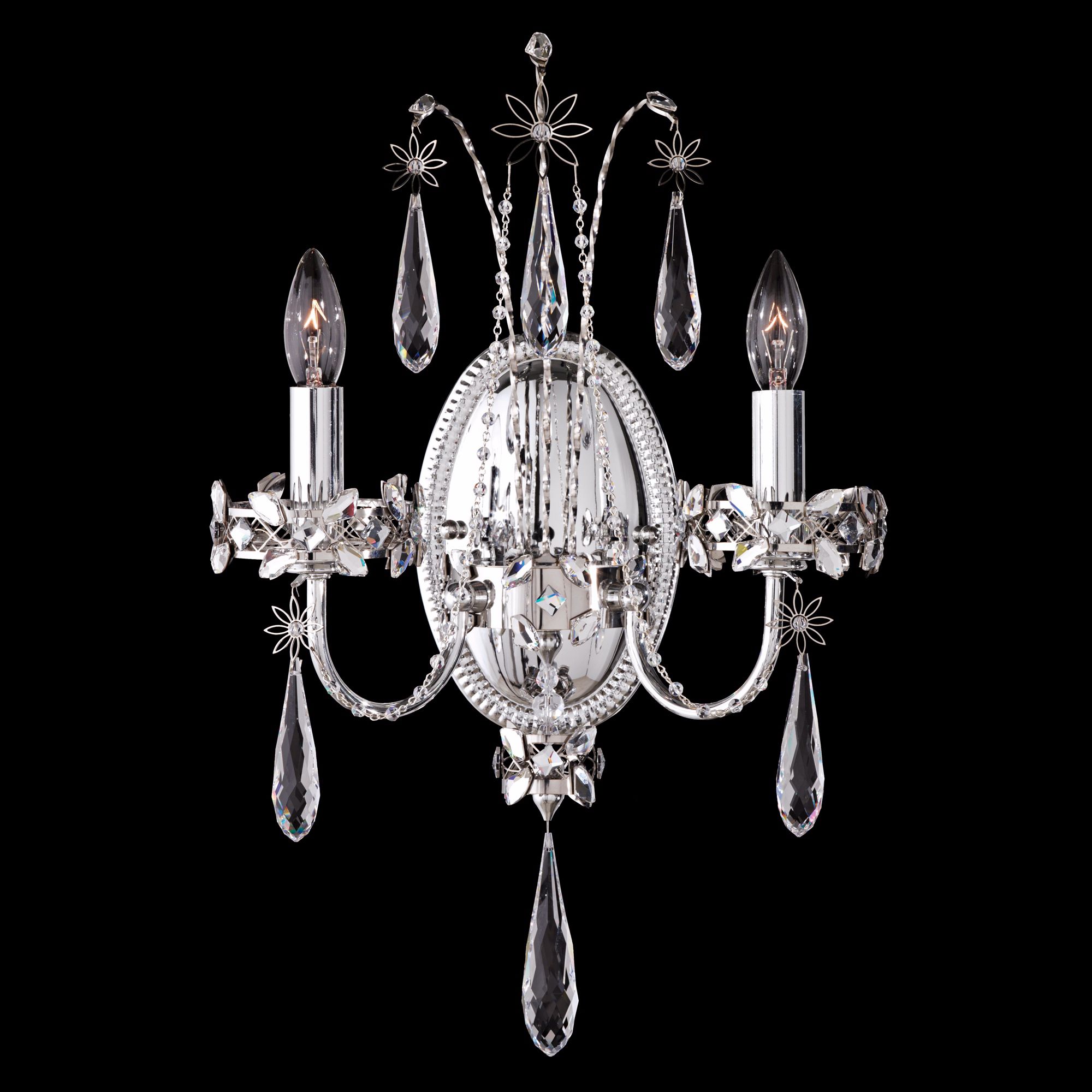 Schonbek Ekaterina 11 1/4" Wide Steel Crystal Wall Sconce