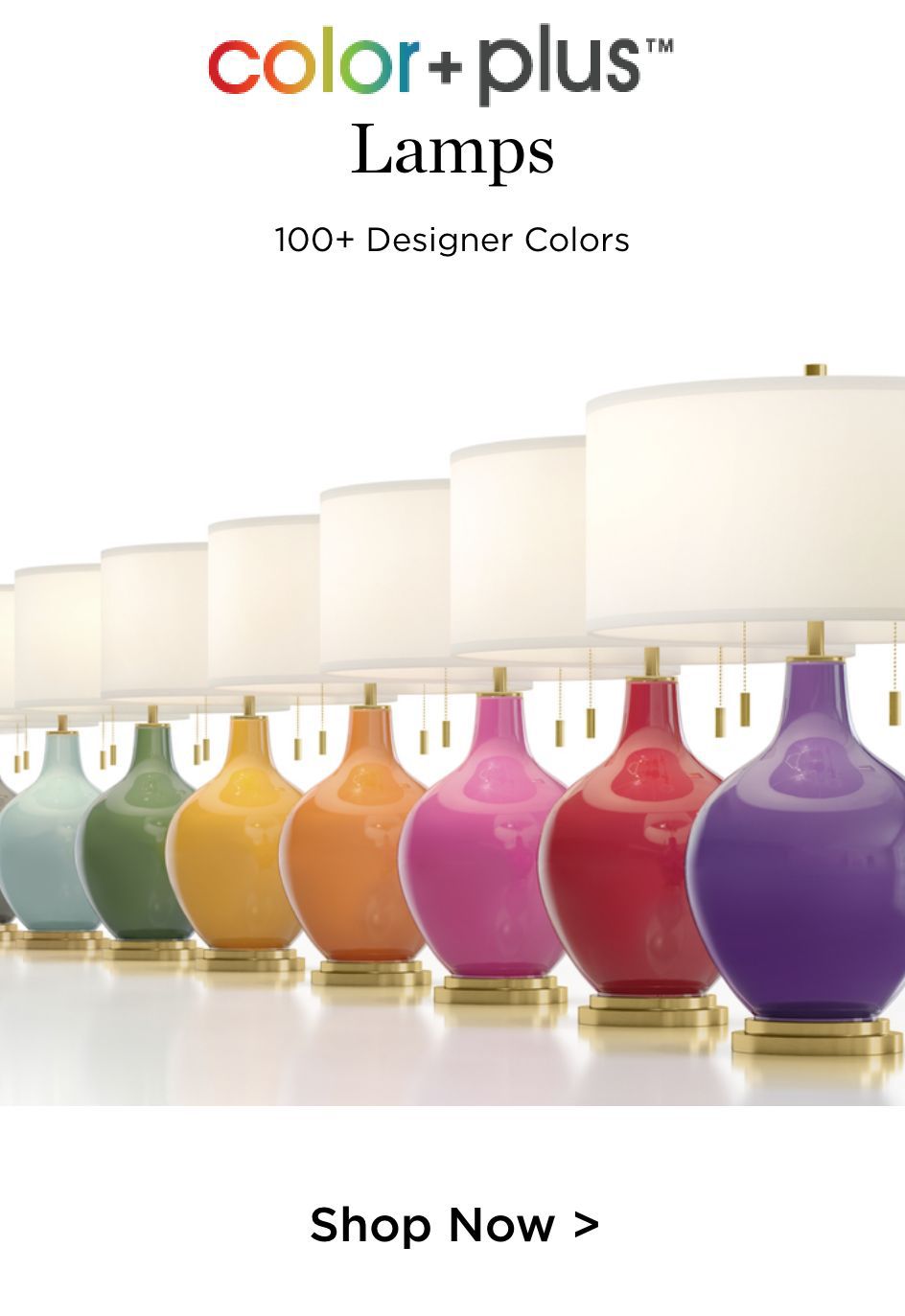 Hand-Crafted Glass Lamps in 100+ Designer Colors