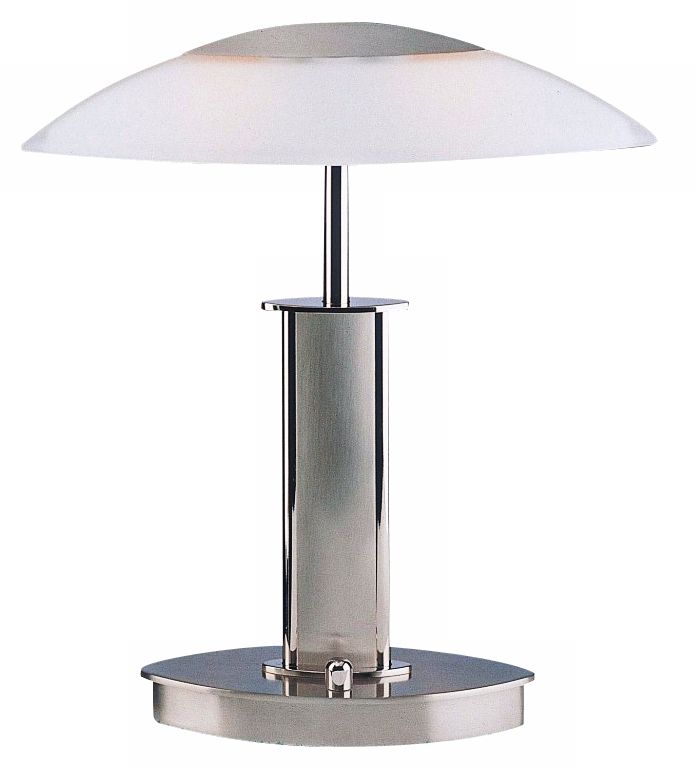Mini Polished and Satin Nickel Holtkoetter Desk Lamp