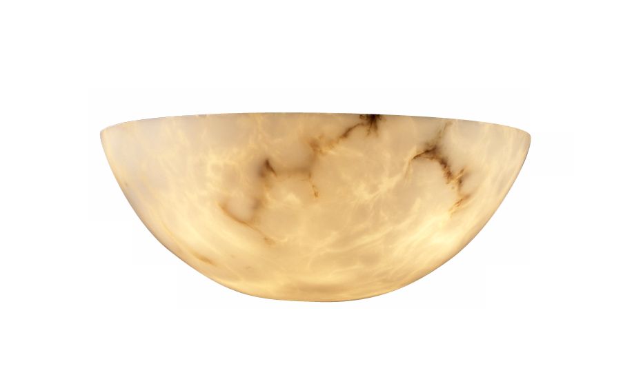 Faux Alabaster Small Quarter Sphere Wall Sconce