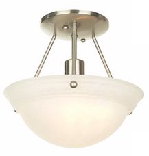 Nickel and Frosted Glass 10" Wide Ceiling Light Fixture