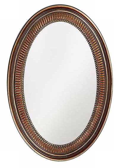 Ethan Museum Bronze Oval 31" High Wall Mirror