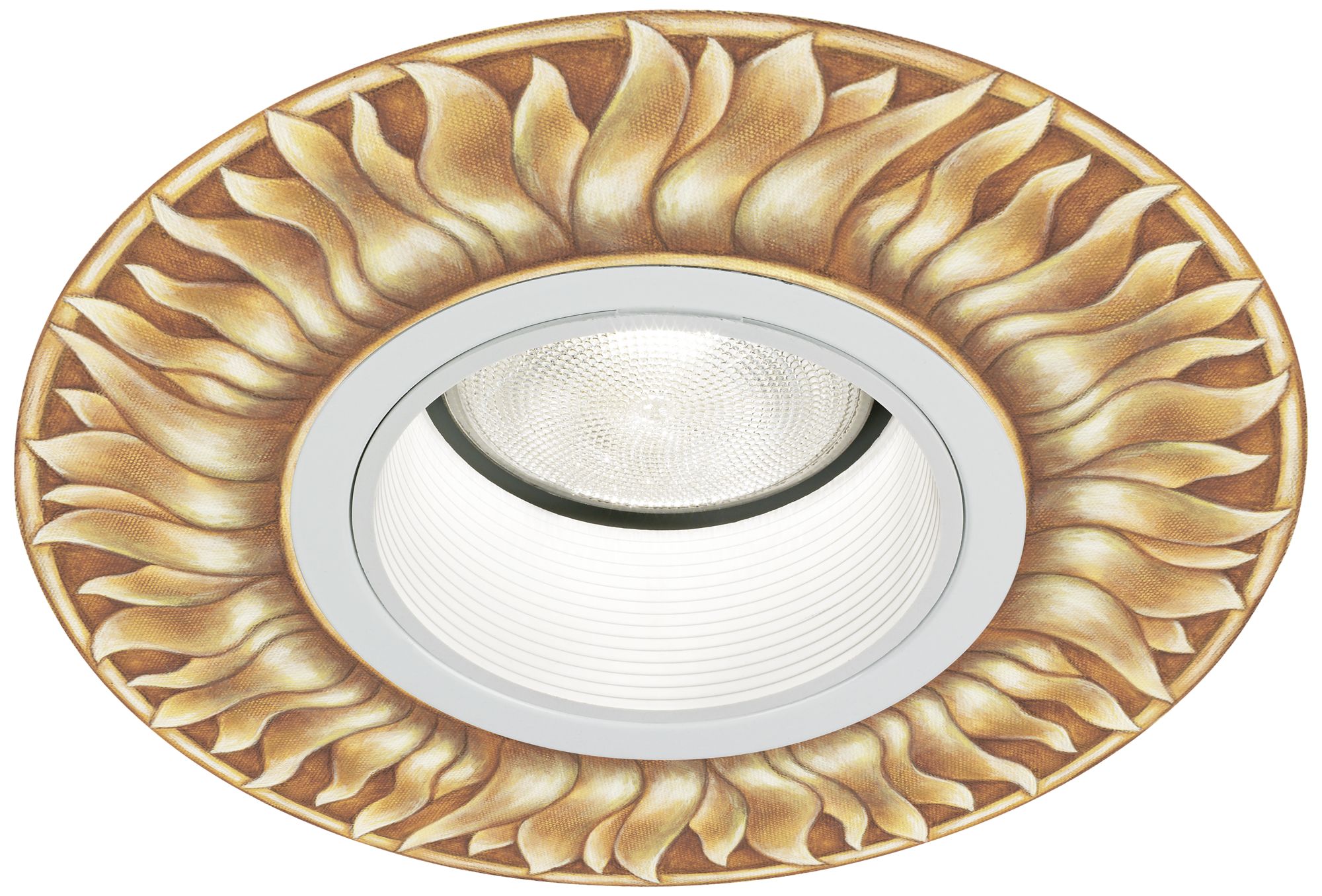 Lightolier 5" White Recessed Trim with Florentine Medallion