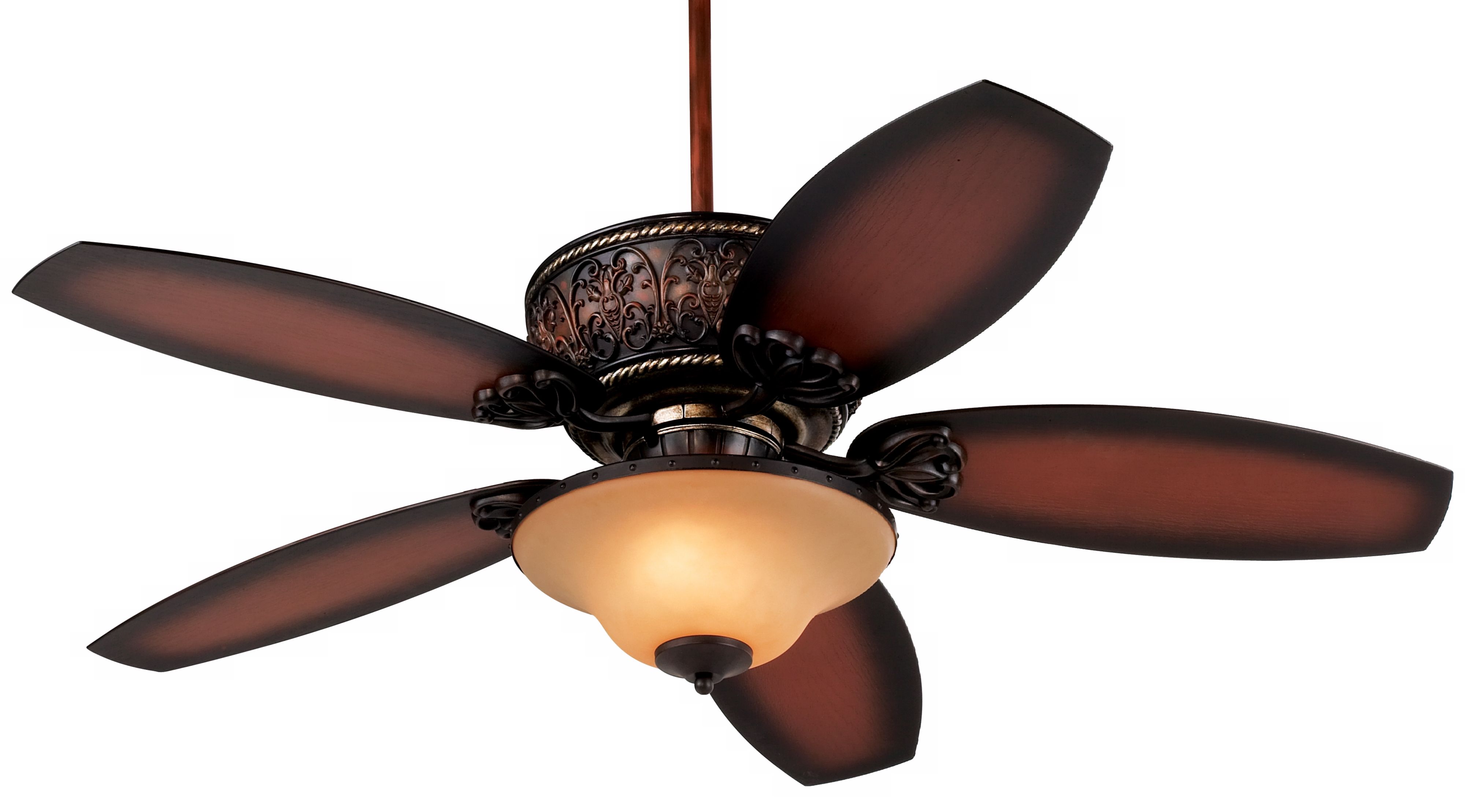 52" Casa Troubadour Dark Walnut Ceiling Fan with Light