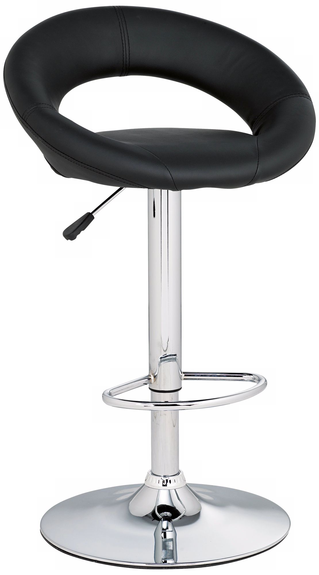 Orbit Black Faux Leather Adjustable Counter or Bar Stool