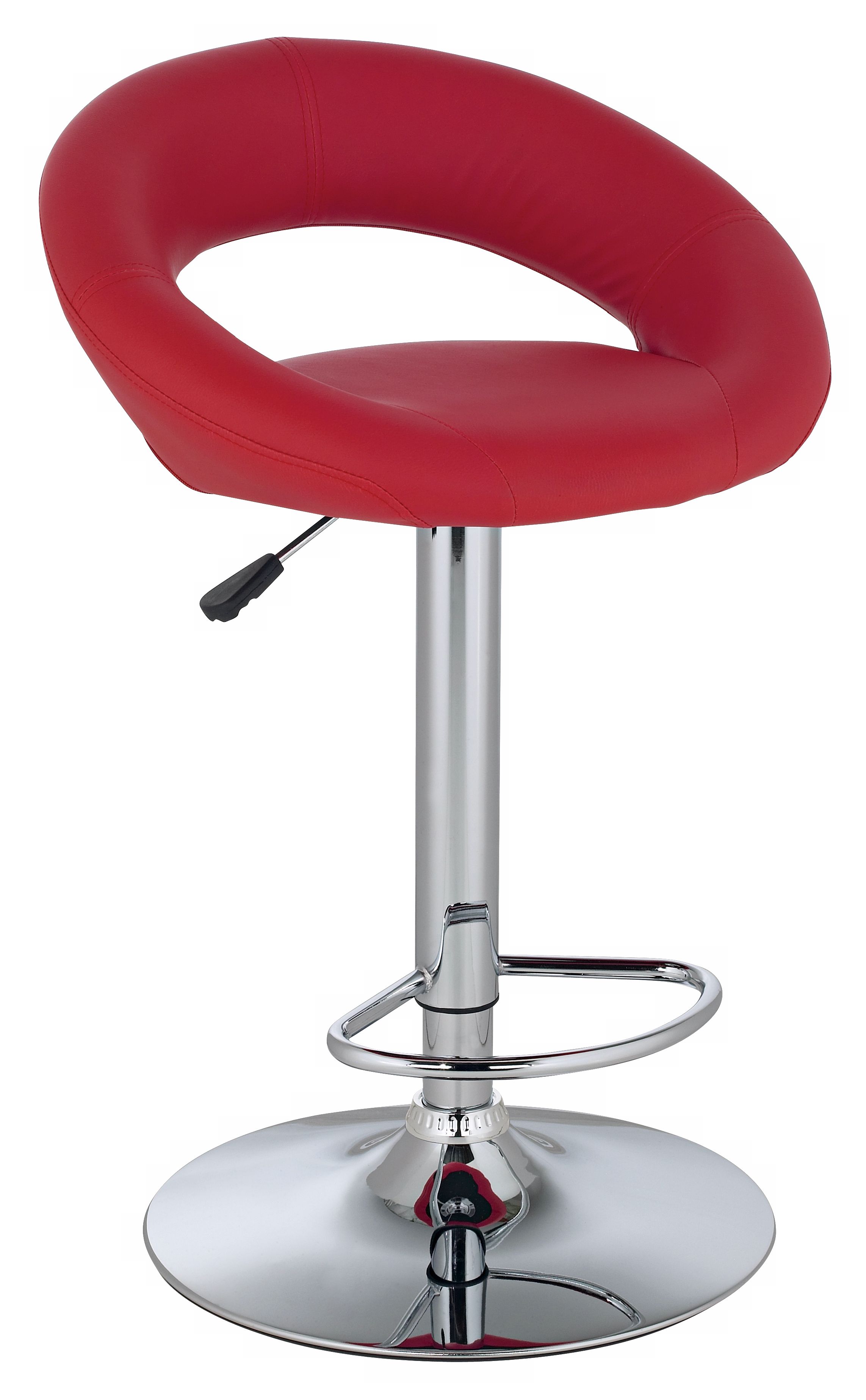 Orbit Red Adjustable Height Contemporary Bar Stool