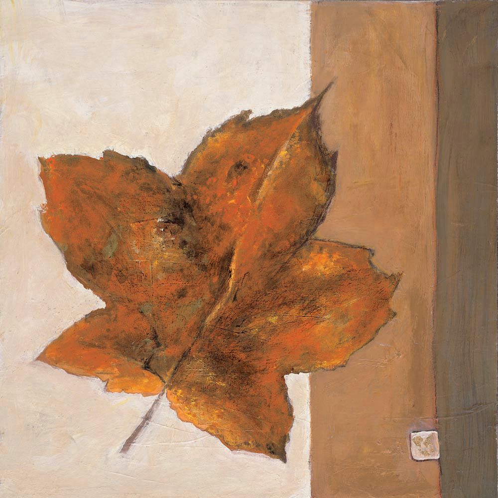  Leaf Impression Rust Indoor - Outdoor 12" Square Wall Art (00949) 
