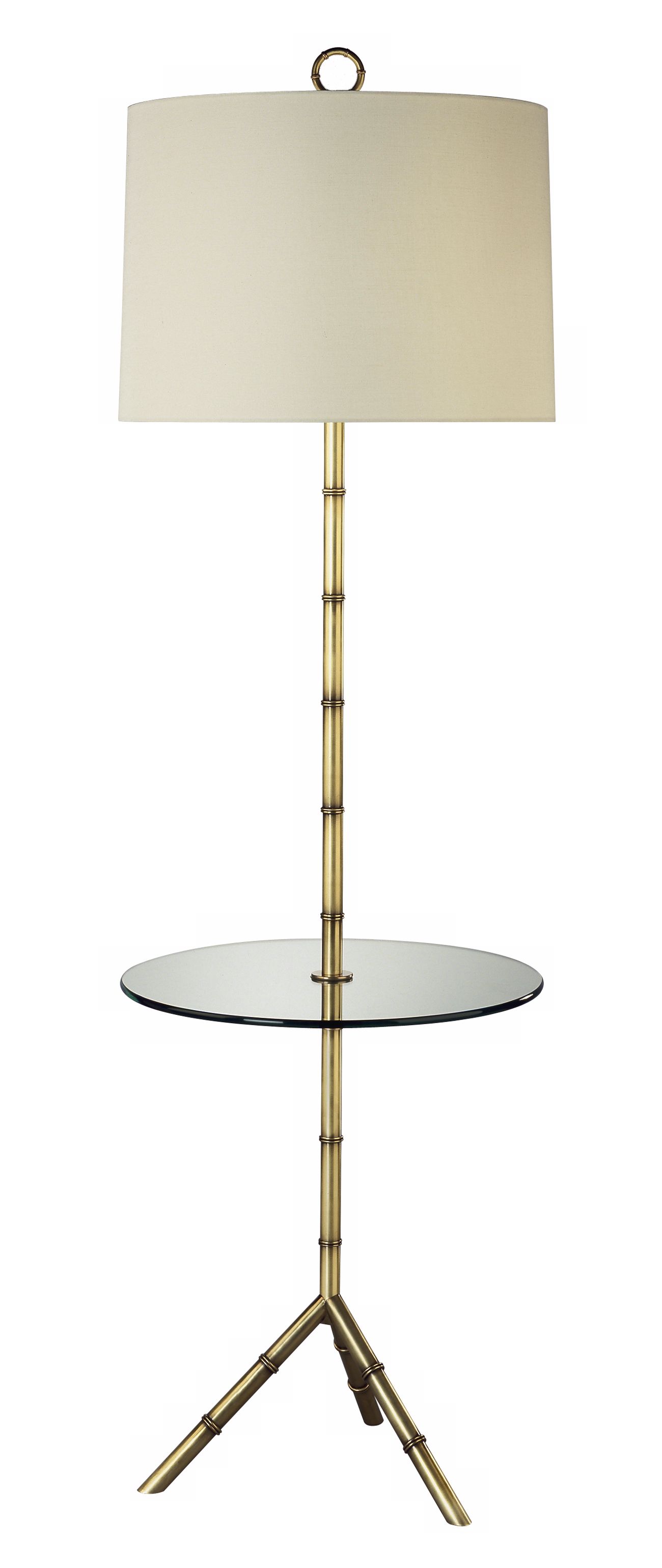 Jonathan Adler Meurice Brass Tray Table Floor Lamp