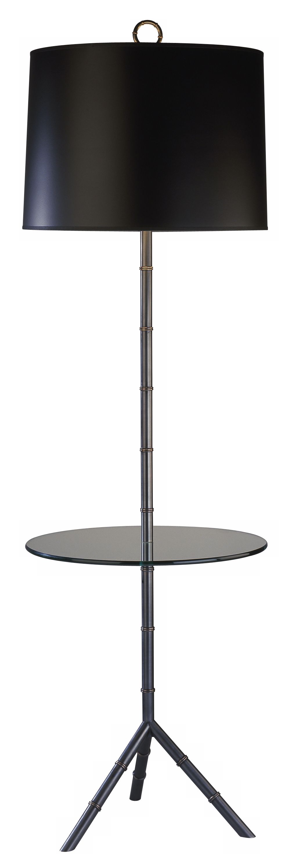 Jonathan Adler Meurice Black Shade Tray Table Floor Lamp