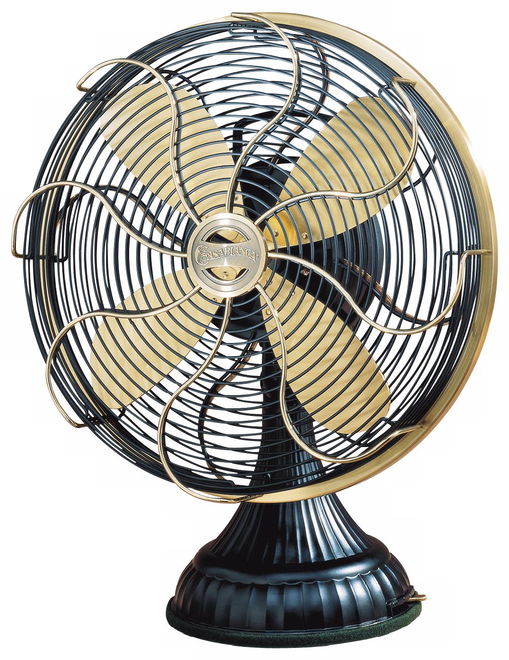 Casablanca 10 1/2" Zephair Desk Fan with Satin Brass Accents