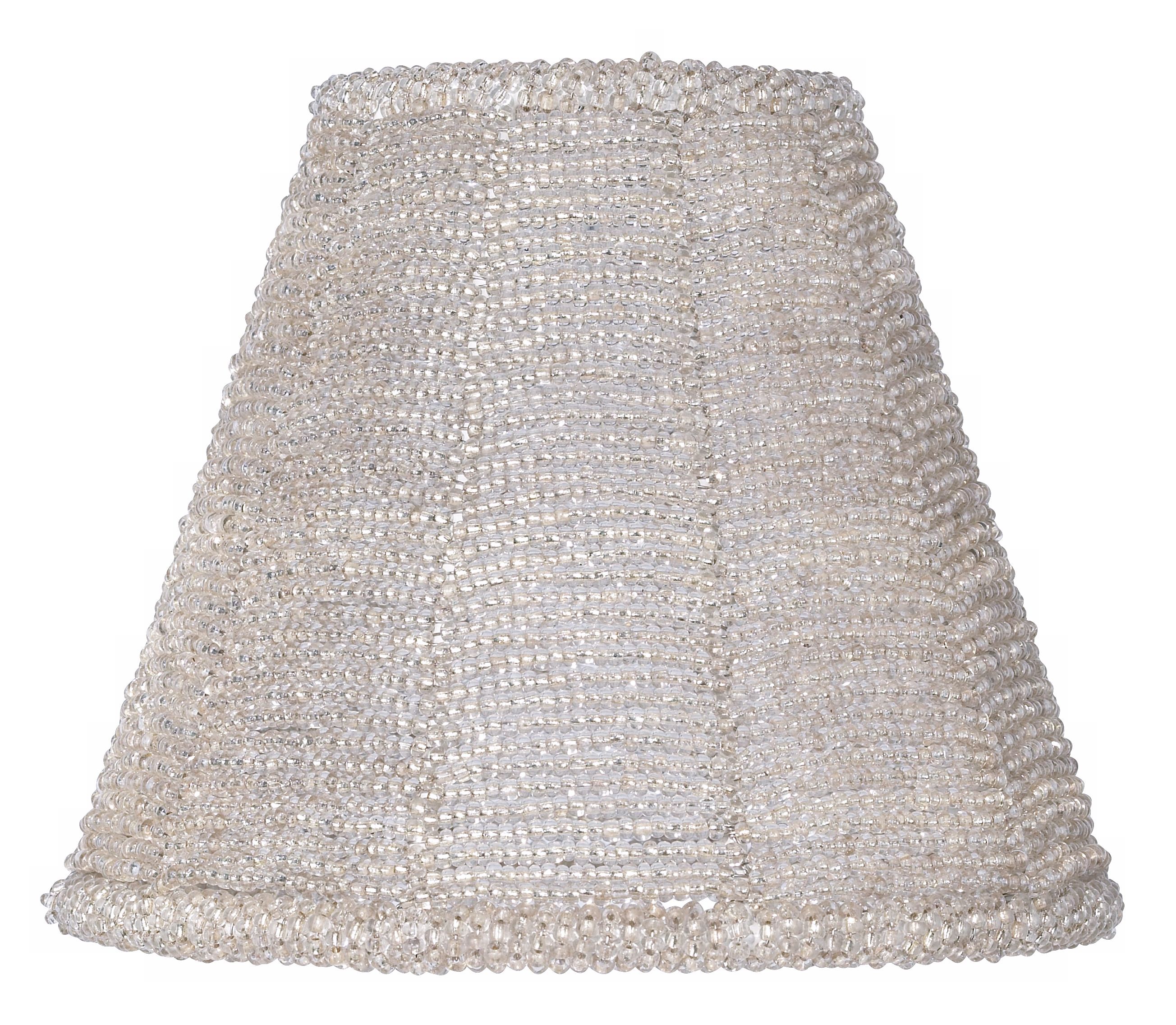 Clear Glass Beads Lamp Shade 3x6x5 (Clip-On)