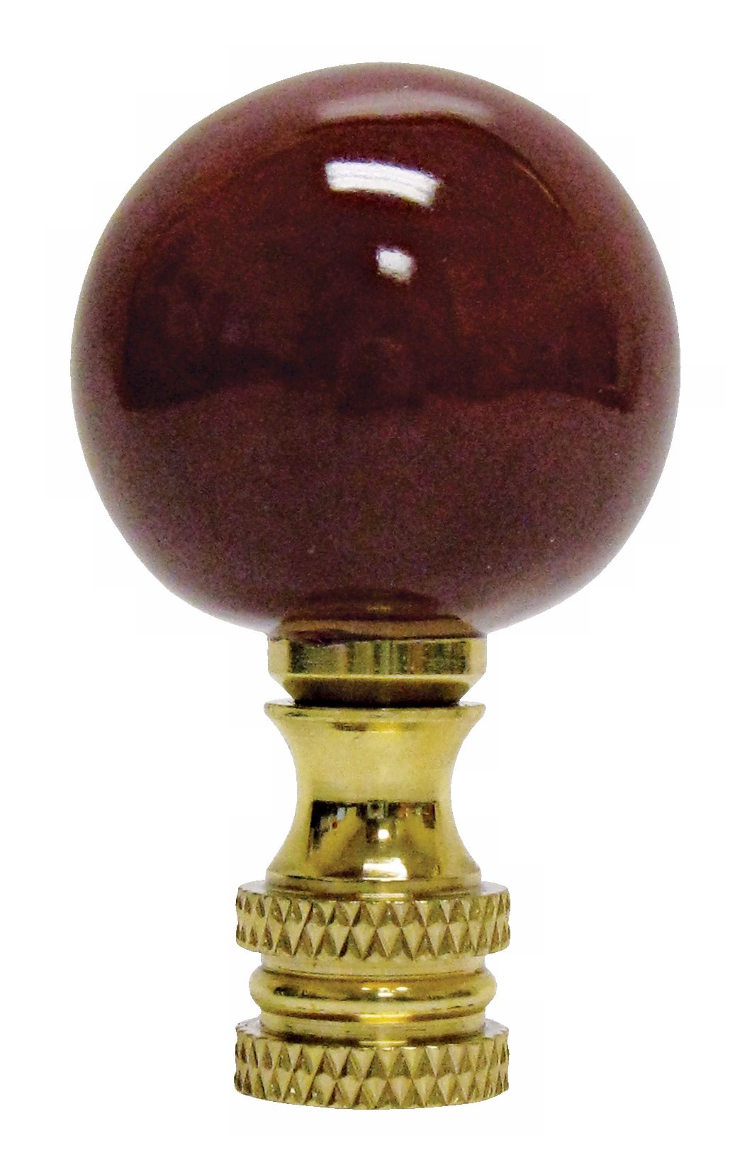 Burgundy Finish Ceramic Ball Finial