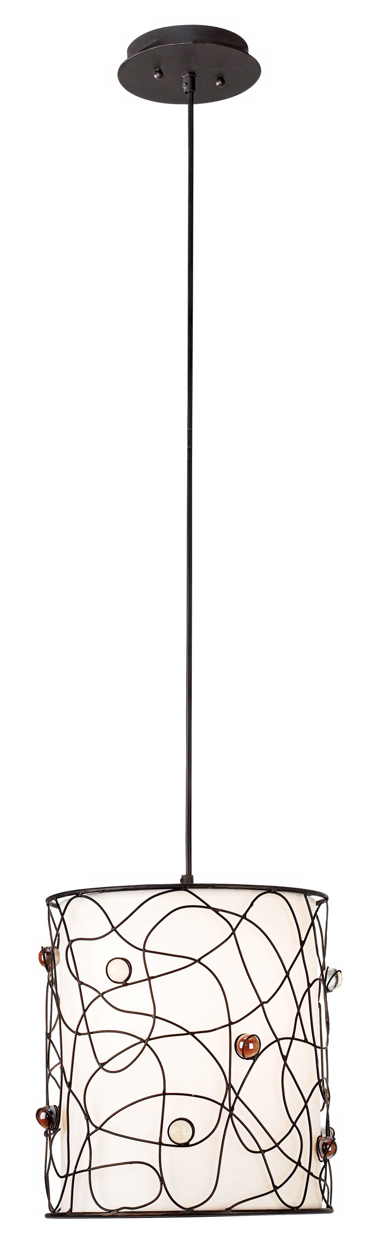 Jeweled Wirework Black Metal 11 1/4" Wide Mini Pendant Light