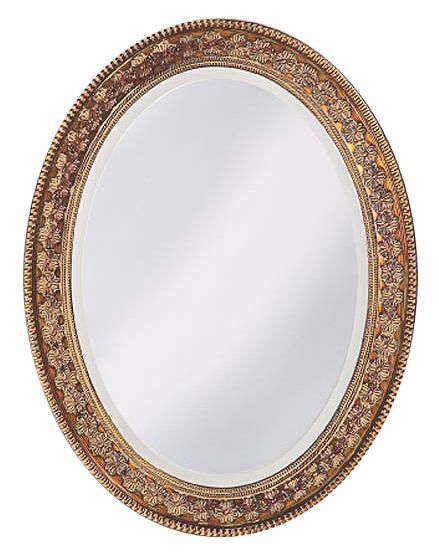 Warren Antique Copper Rosettes Oval 34" High Wall Mirror