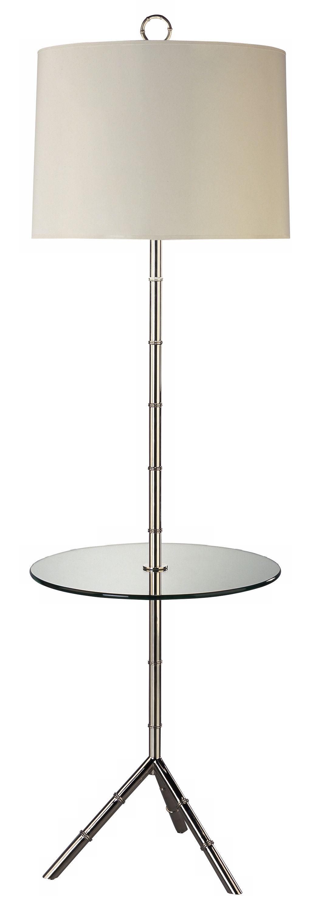 Jonathan Adler White Parchment Shade Tray Table Floor Lamp