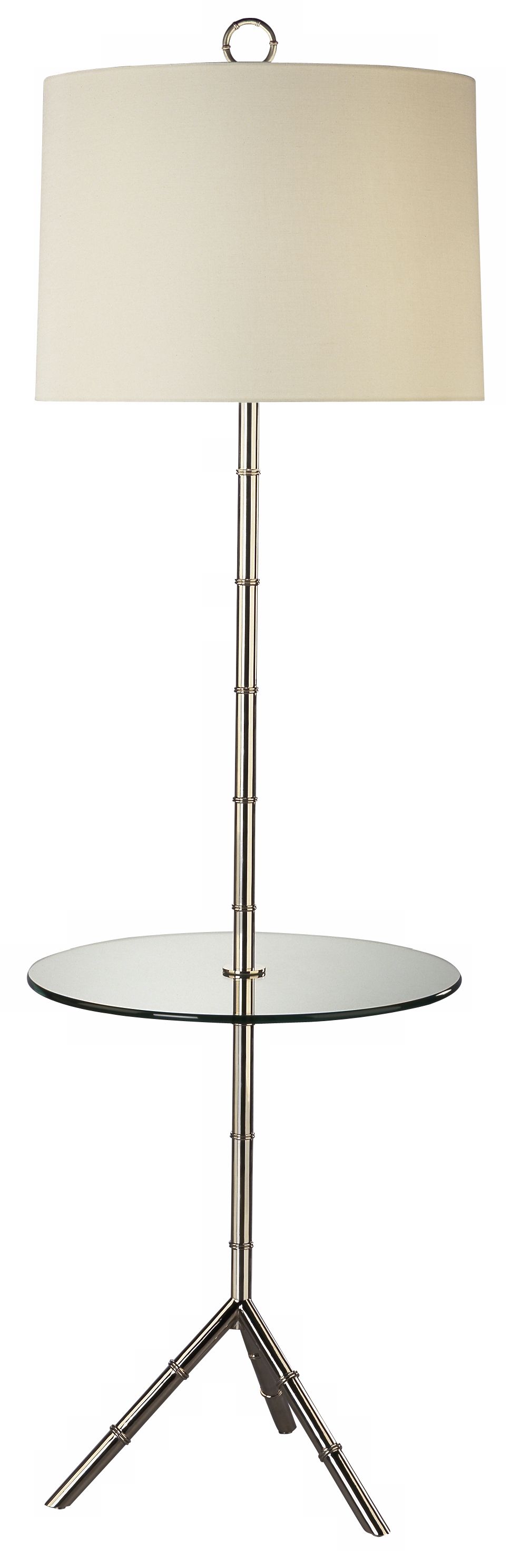 Jonathan Adler Polished Nickel Tray Table Floor Lamp