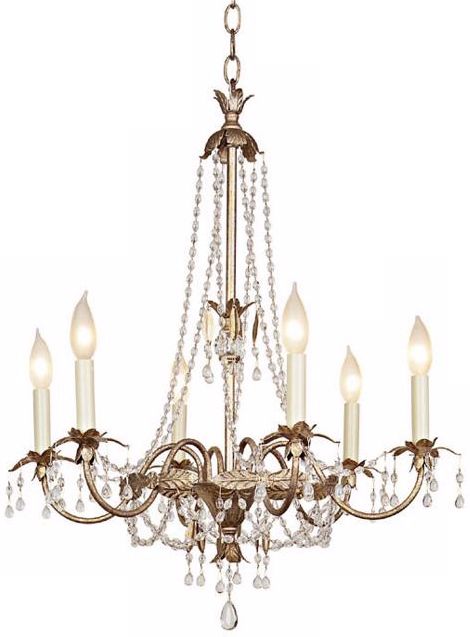 Schonbek Silver Gold Six Light Chandelier