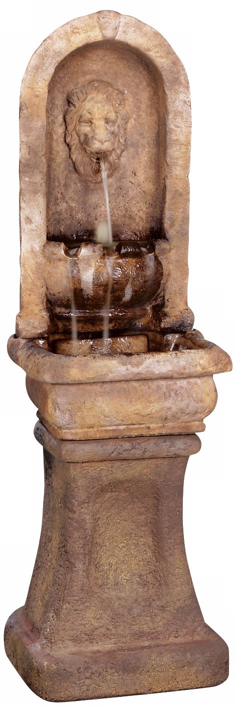 Henri Studios Tall Lion Alcove Fountain