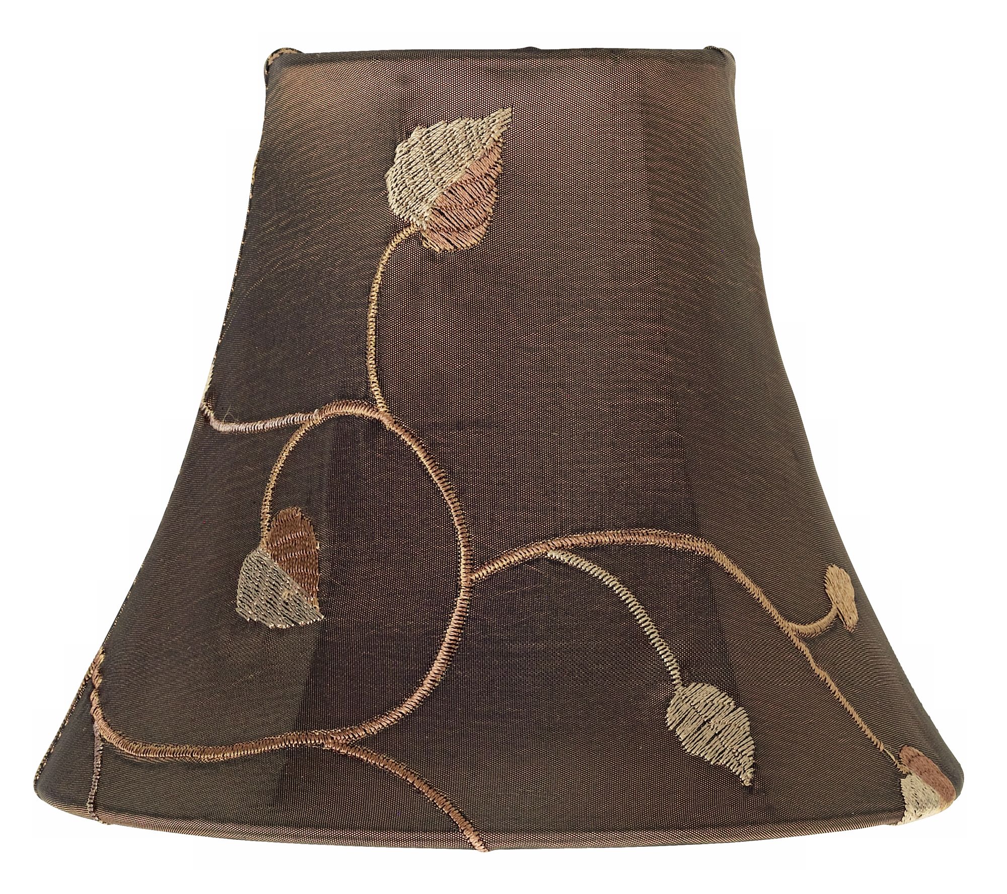 Bronze Faux Silk Embroidered Shade 3x6x5 (Clip-On)