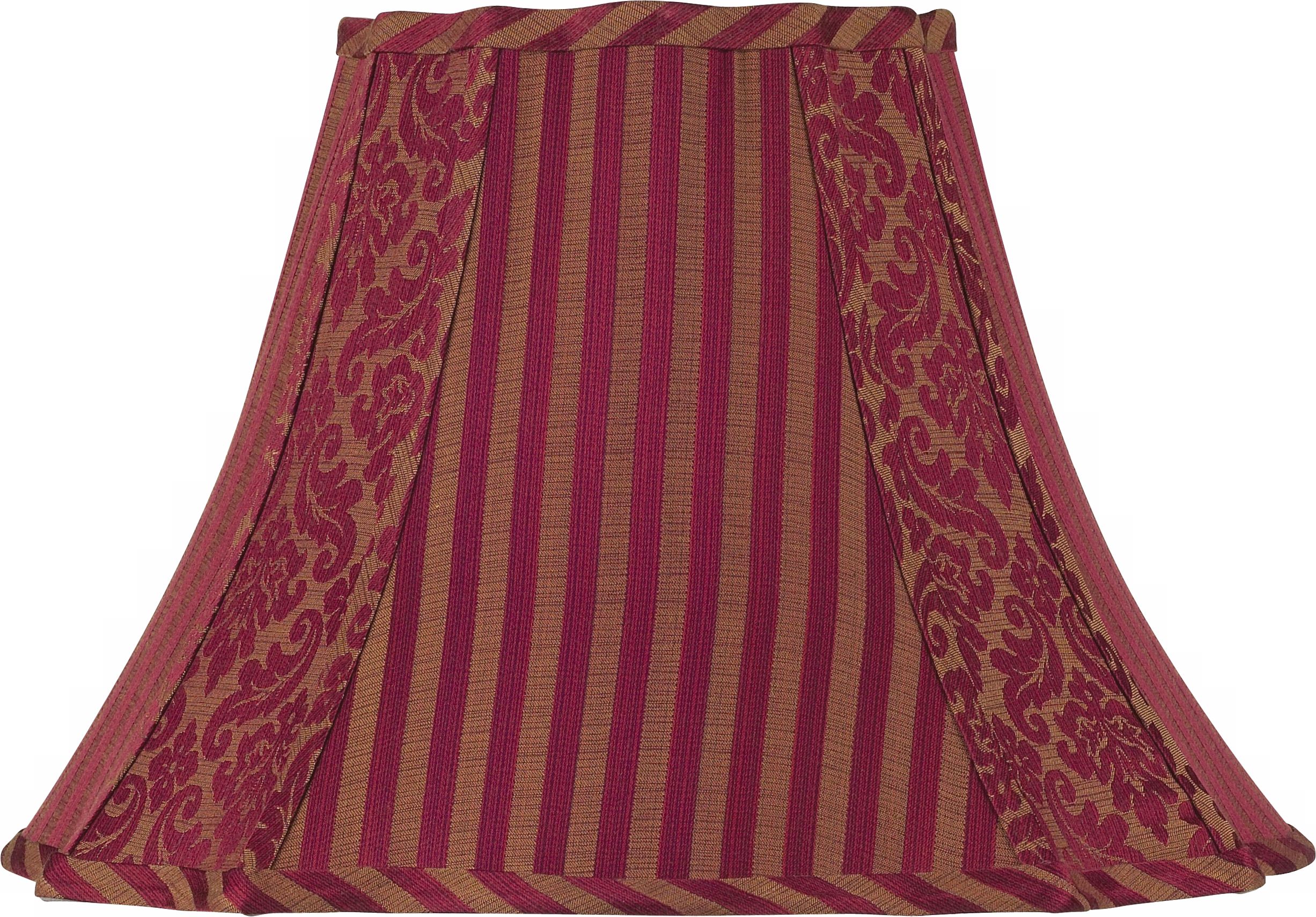 Red Stripe Scallop Lamp Shade-8x17x12(Spider)