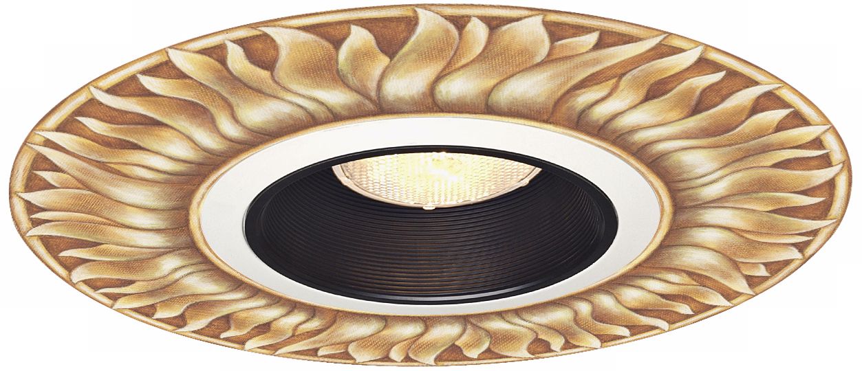 Juno 6" Blanc Black Recessed Trim with Florentine Medallion