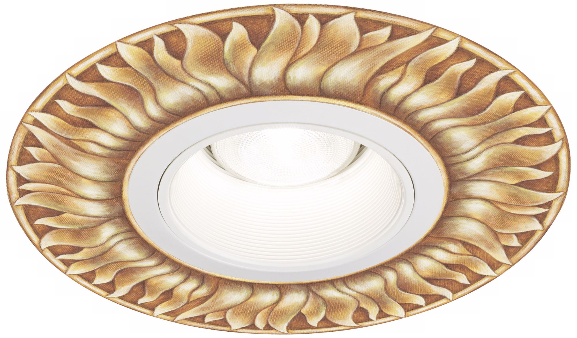 Juno 6" White Metal Recessed Trim with Florentine Medallion