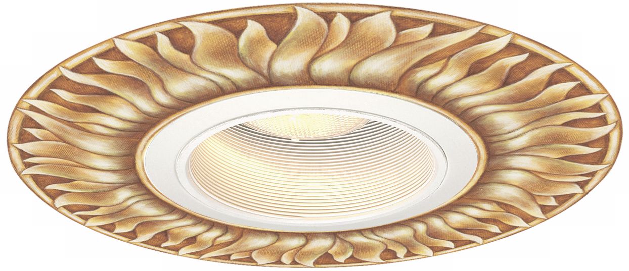 Juno 6" White Baffle 90 Watt PAR38 Trim with Sun Medallion