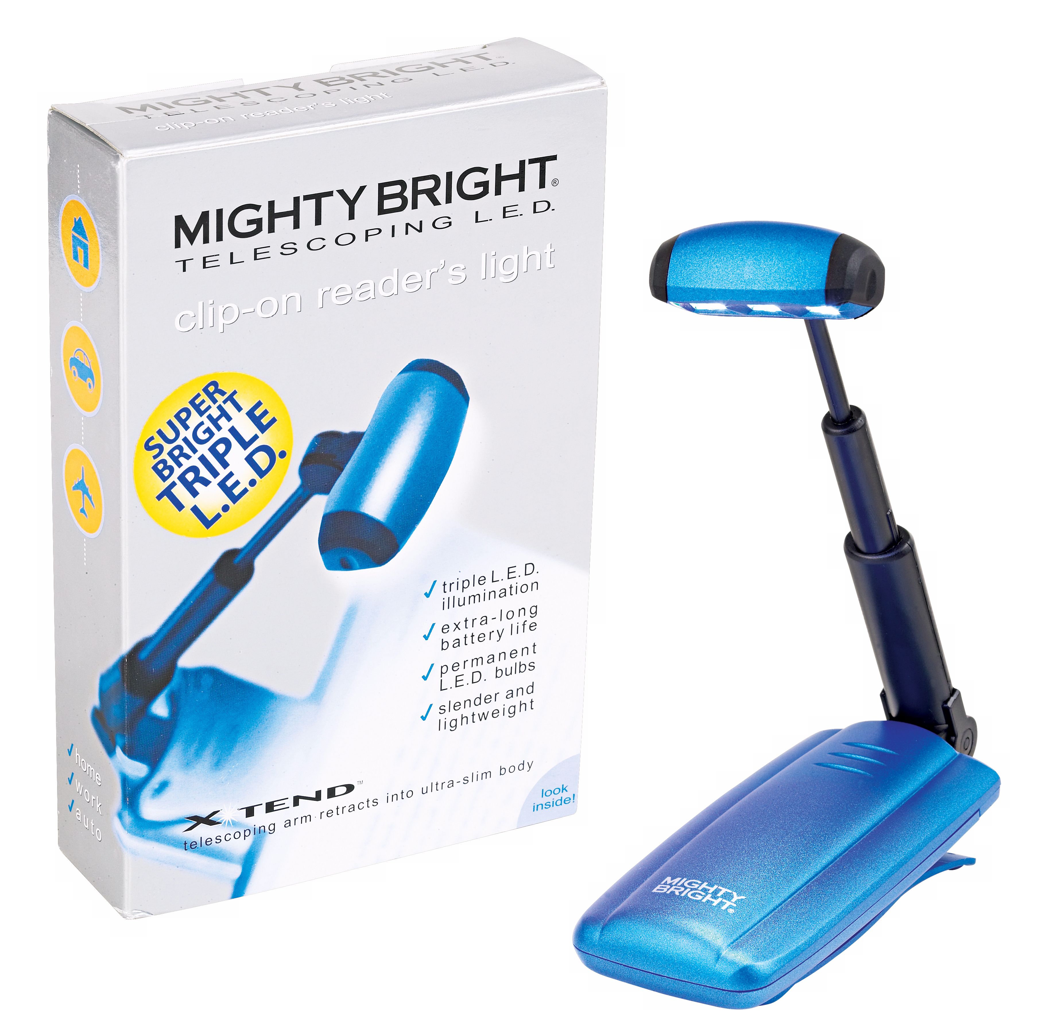 Mighty Bright Blue Telescoping LED Readers Light 02676