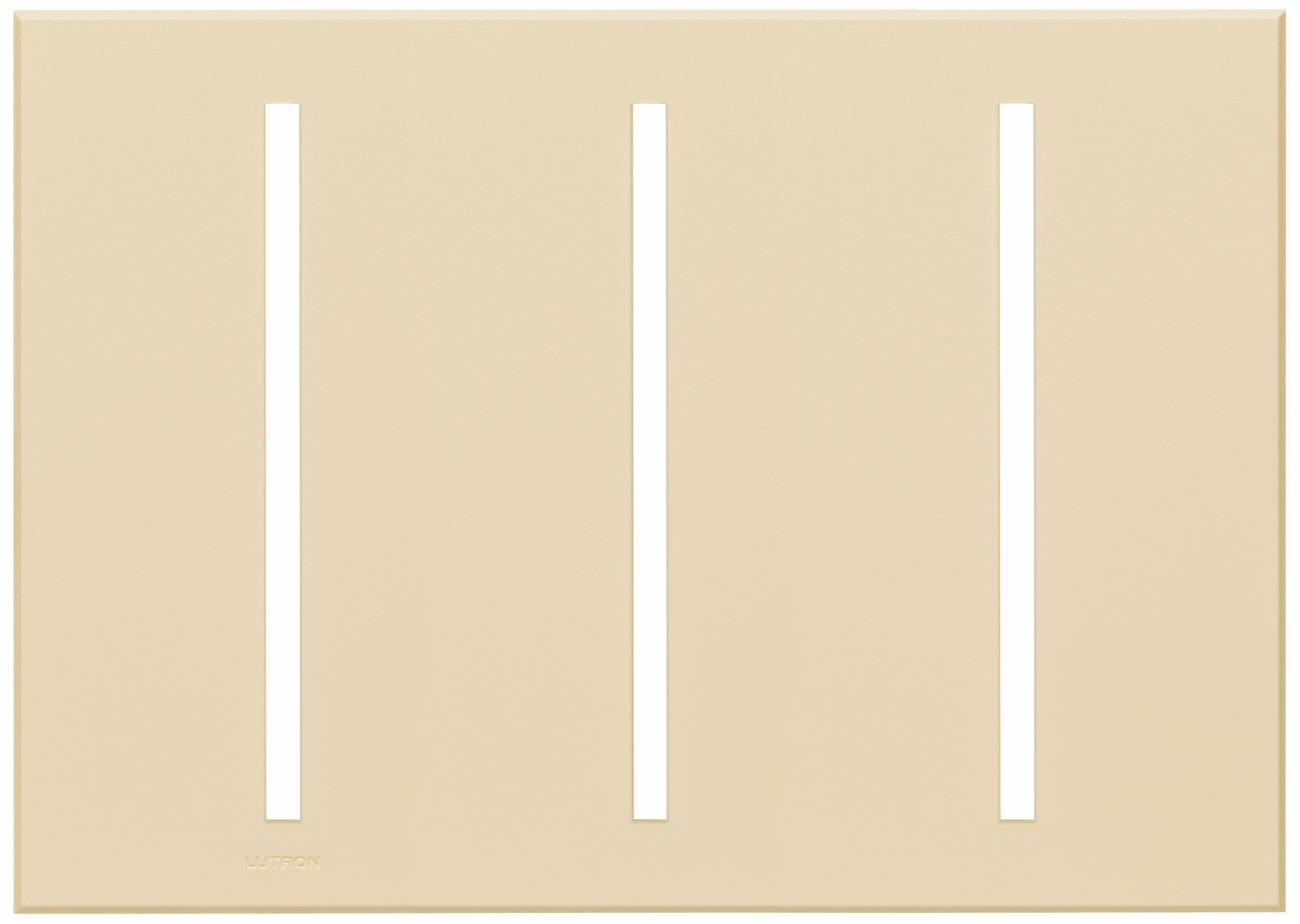 Lutron Vierti Light Almond Three Gang Screwless Faceplate
