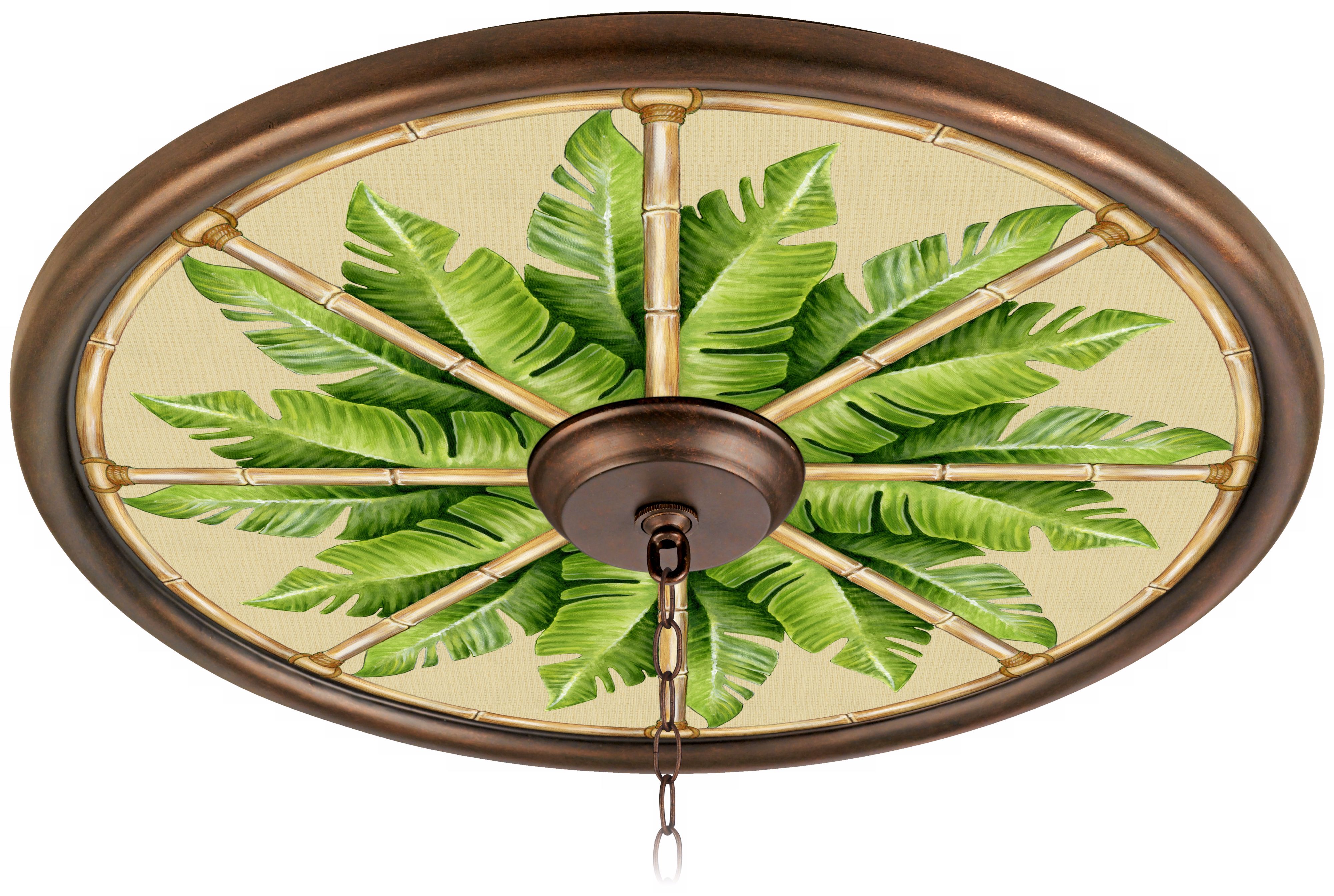 Pacific Palm 24" Wide Bronze 4" Opening Medallion