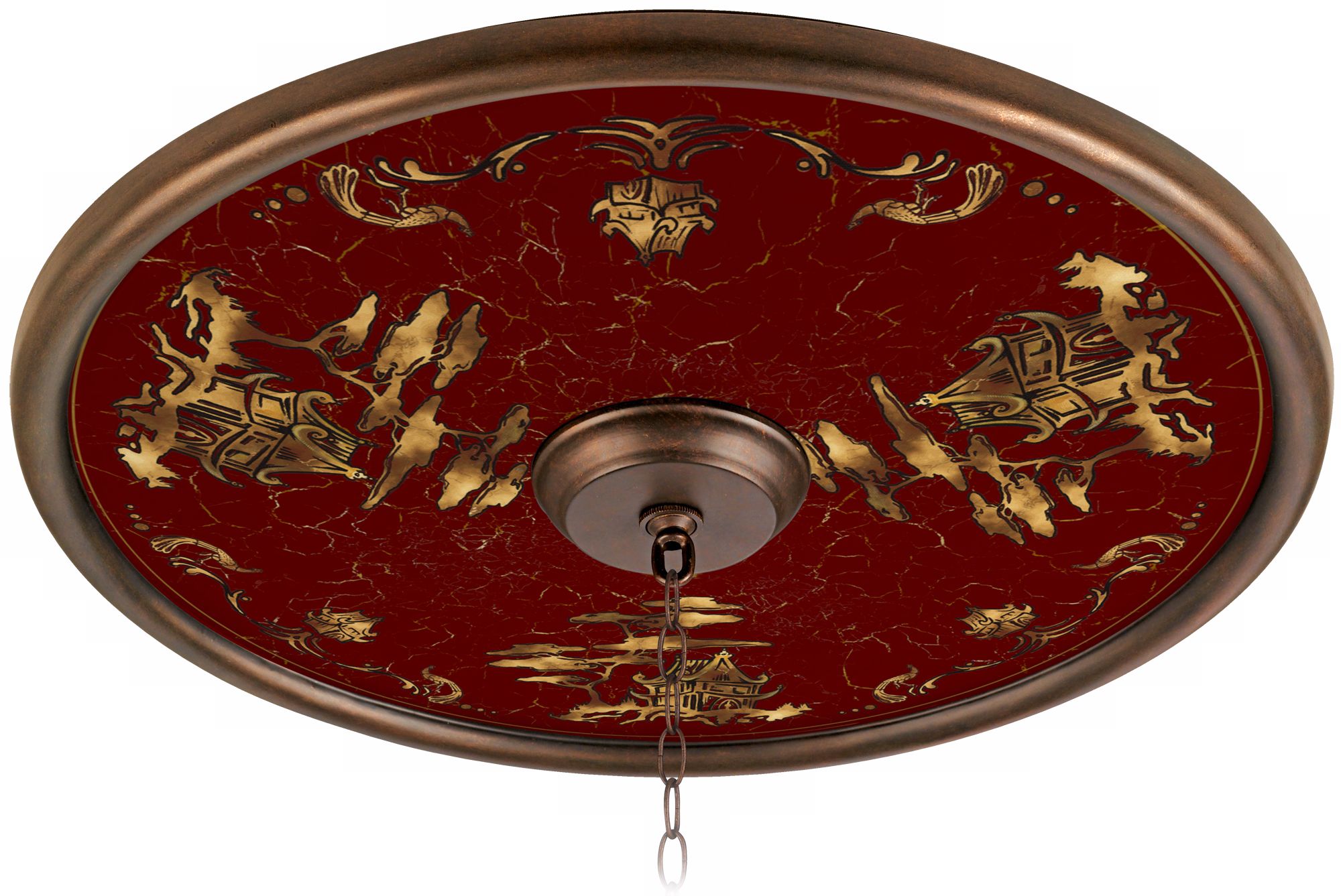 Gold Pagoda 24 Wide Bronze Finish Ceiling Medallion 02777 U3762