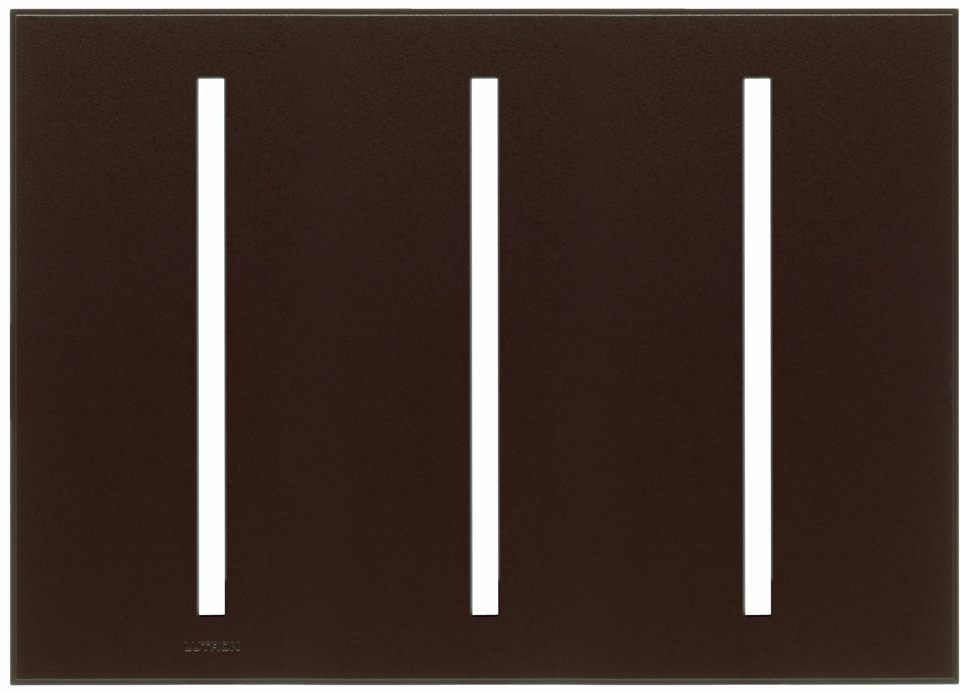 Lutron Vierti Brown Three Gang Screwless Faceplate