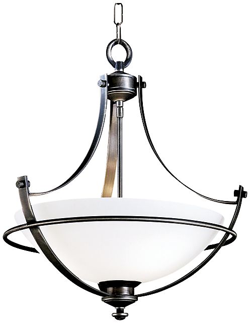 Forecast Regency Black Pewter Three-Light Pendant Chandelier
