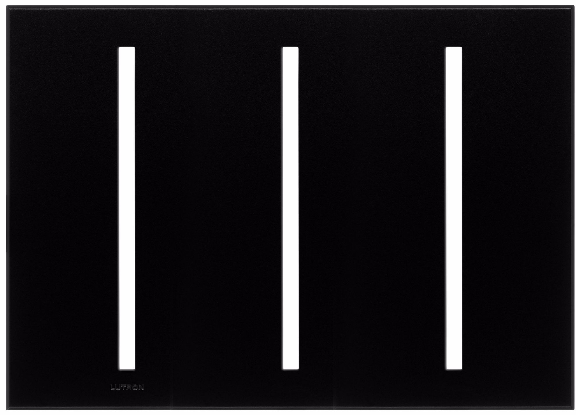 Lutron Vierti Black Three Gang Screwless Faceplate