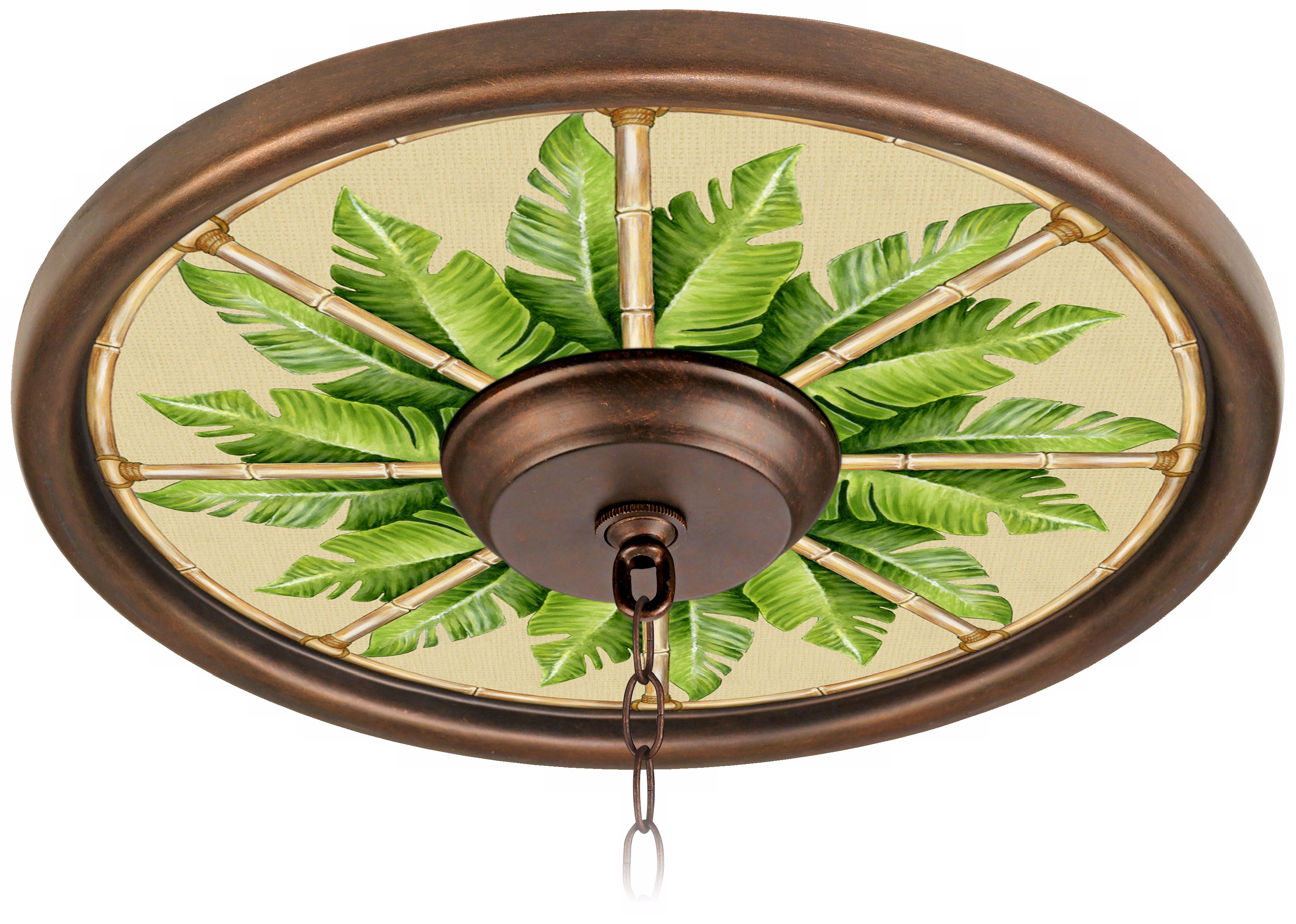 Pacific Palm 16" Wide Bronze 4" Opening Medallion