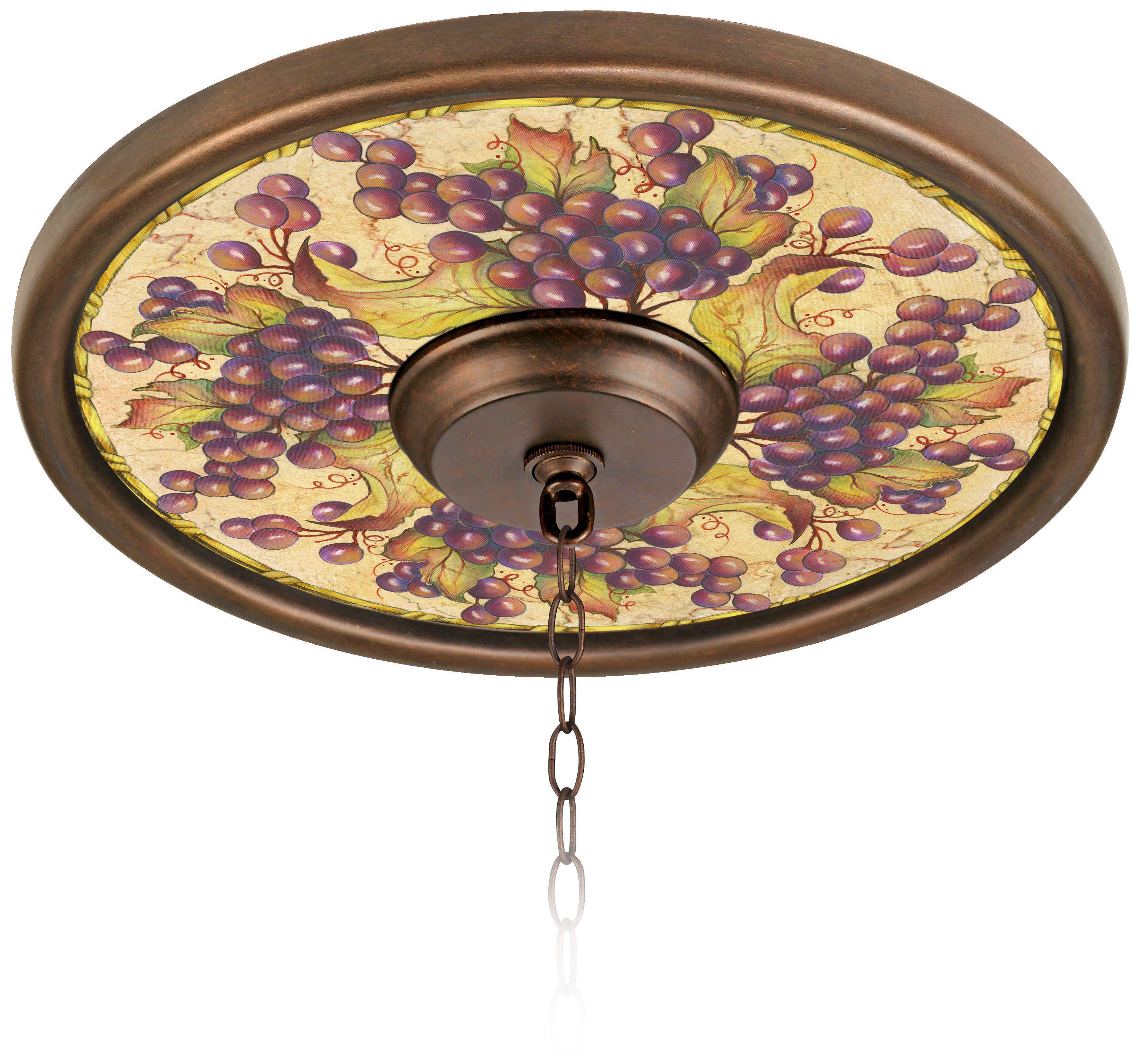 Tuscan Grapes 16" Wide Bronze Finish Ceiling Medallion