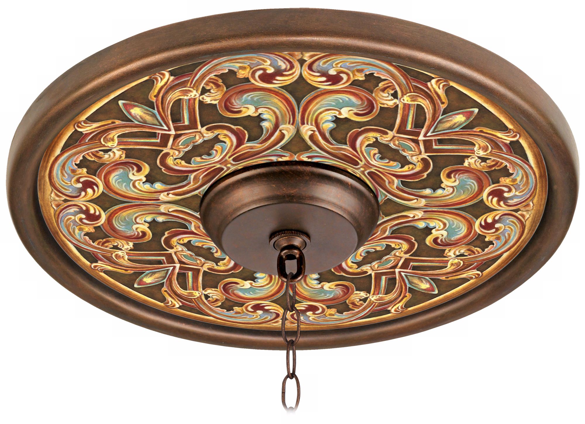 Etruscan Scroll 16" Wide Bronze Finish Ceiling Medallion