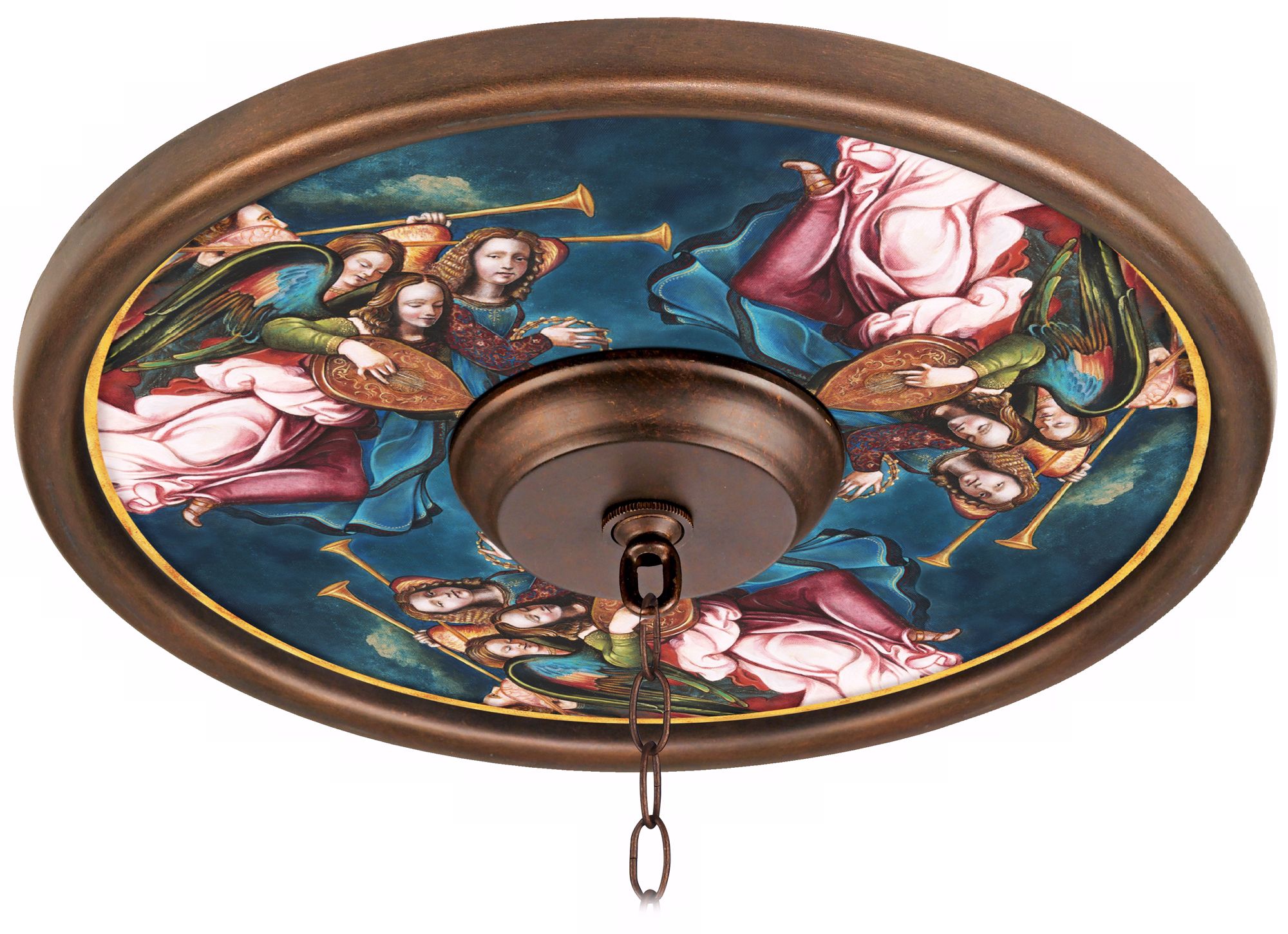 Angel Choir Giclee 16" Wide Bronze Ceiling Medallion