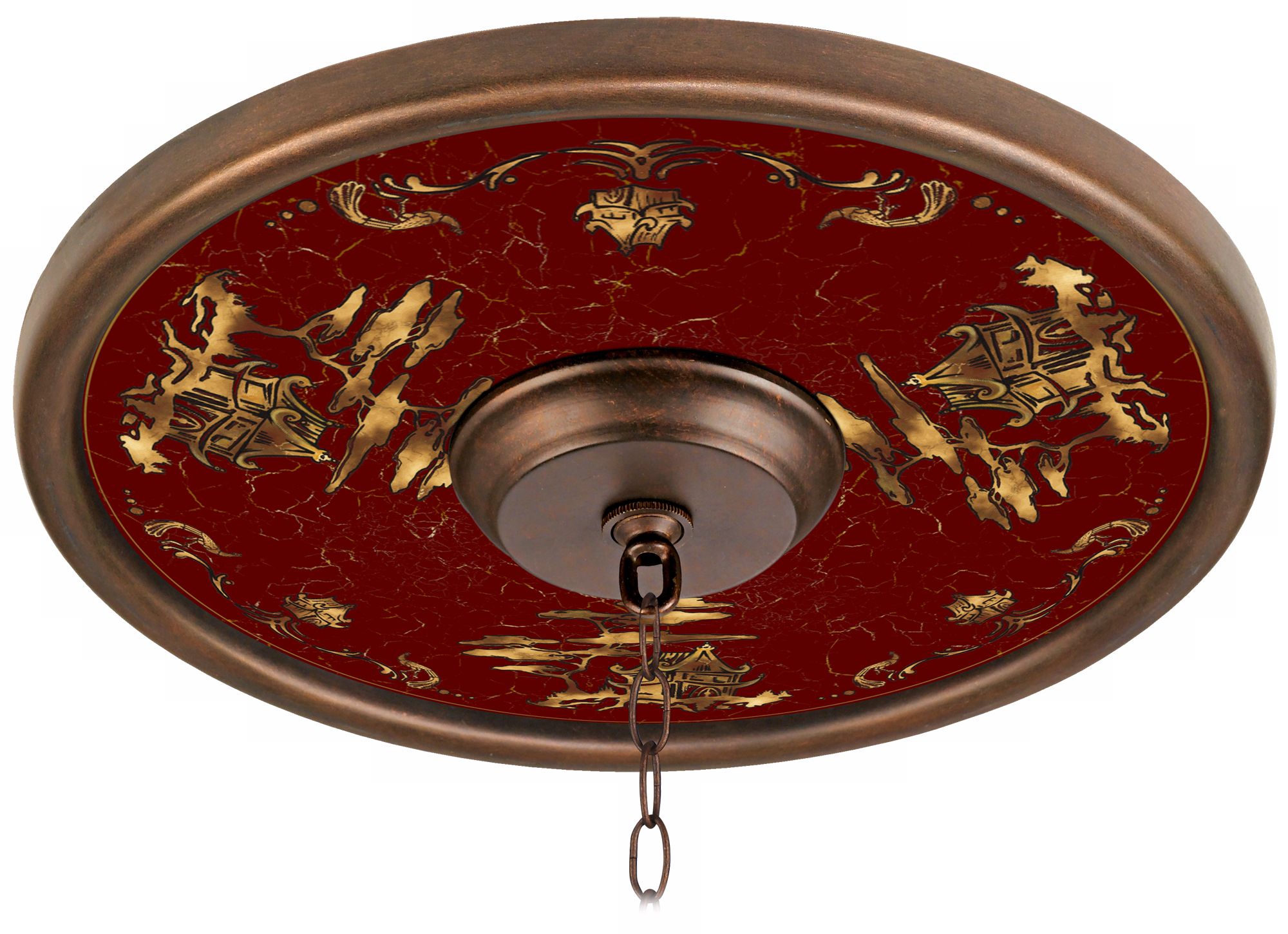 Gold Pagoda 16" Wide 4" Center Bronze Ceiling Medallion