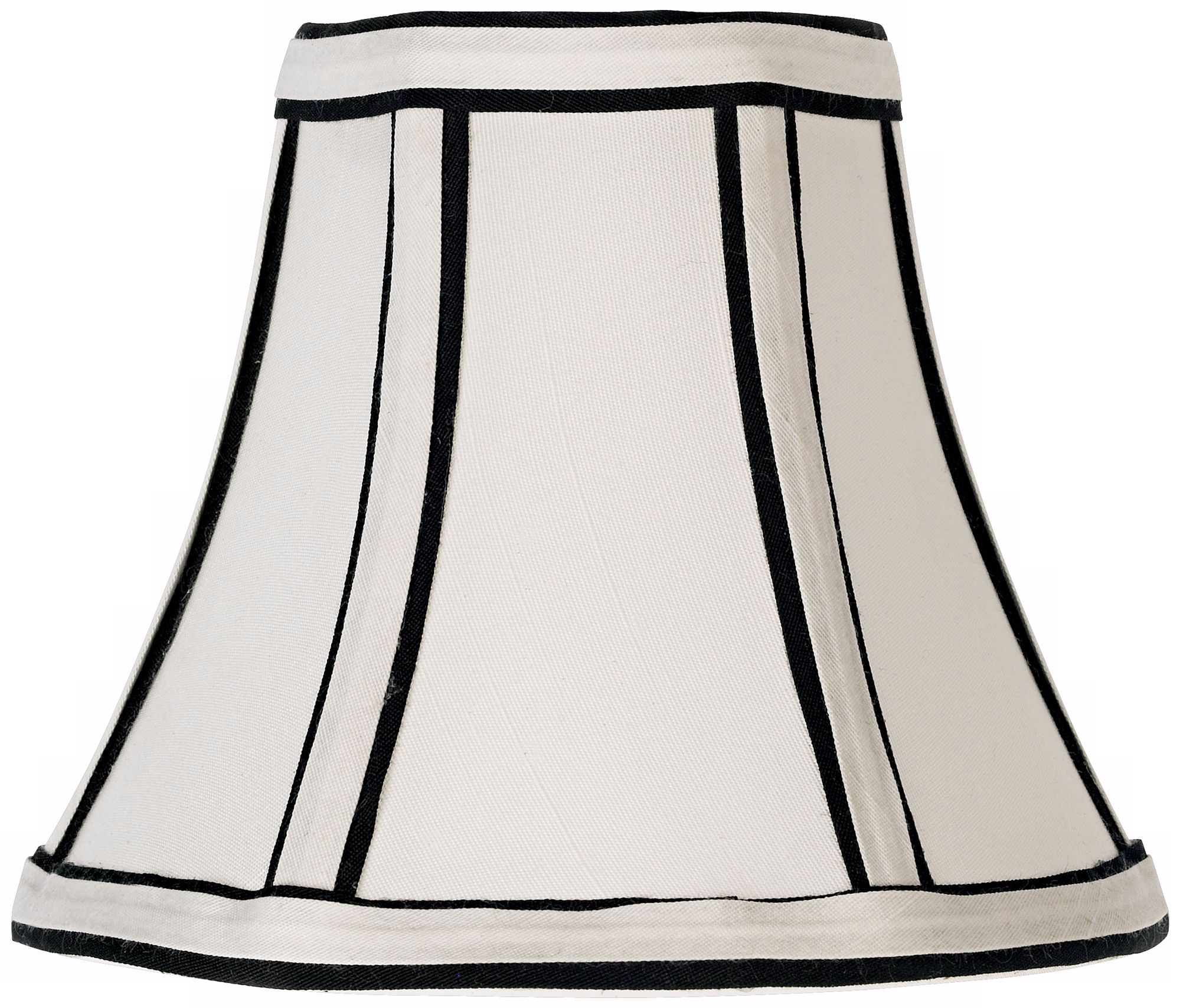 White with Black Trim Lamp Shade 3x6x5 (Clip-On)