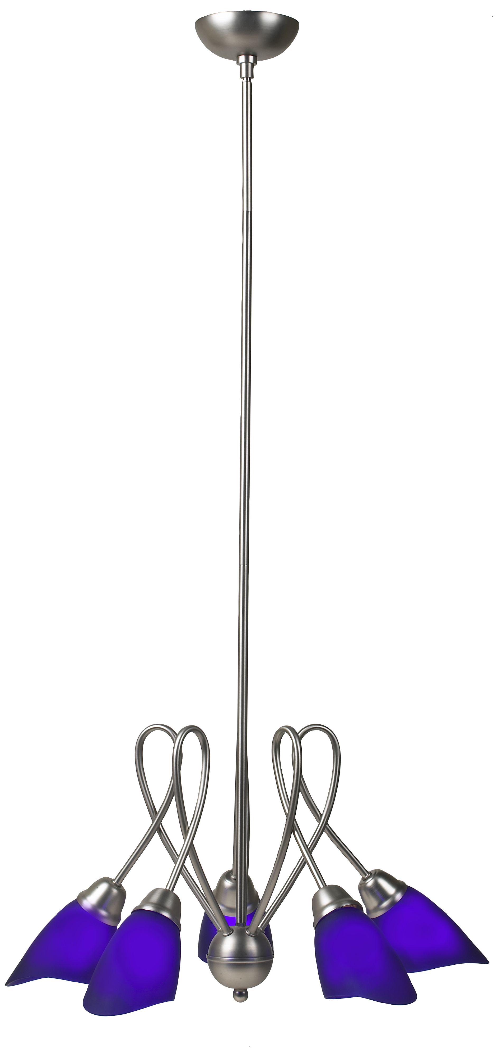 Twist Contemporary Frost Blue Glass Chandelier
