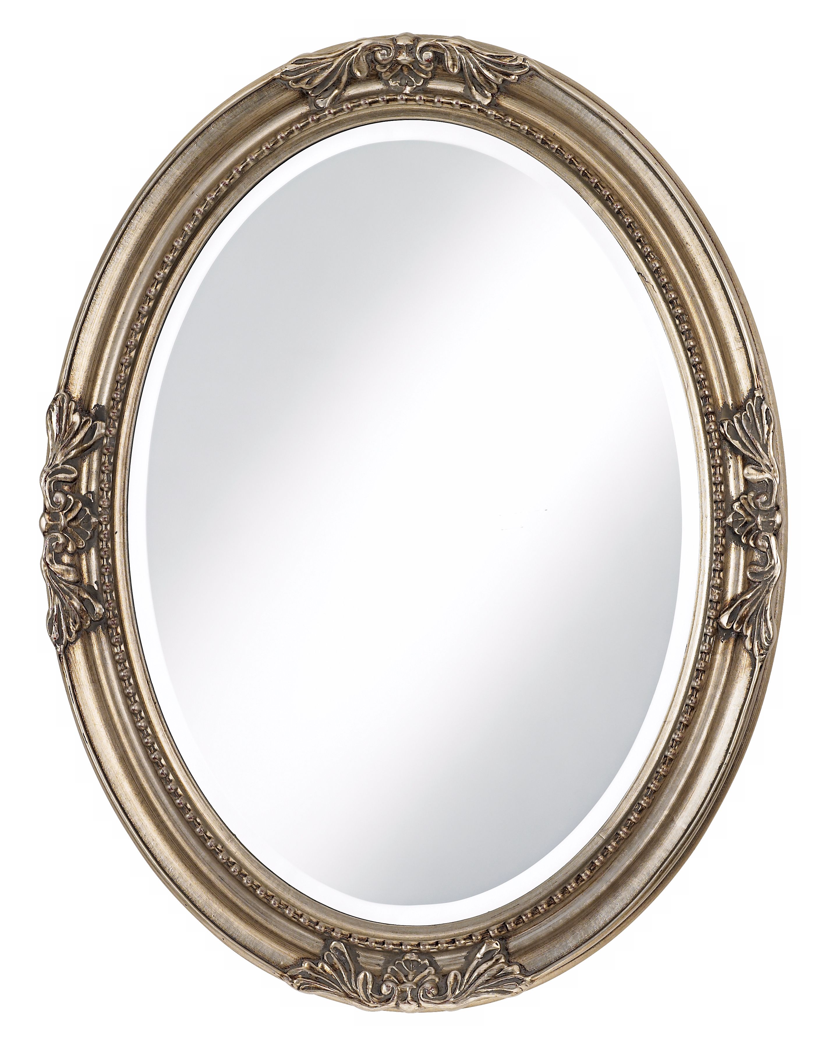 Emma Antique Silver Finish Oval Wall Mirror
